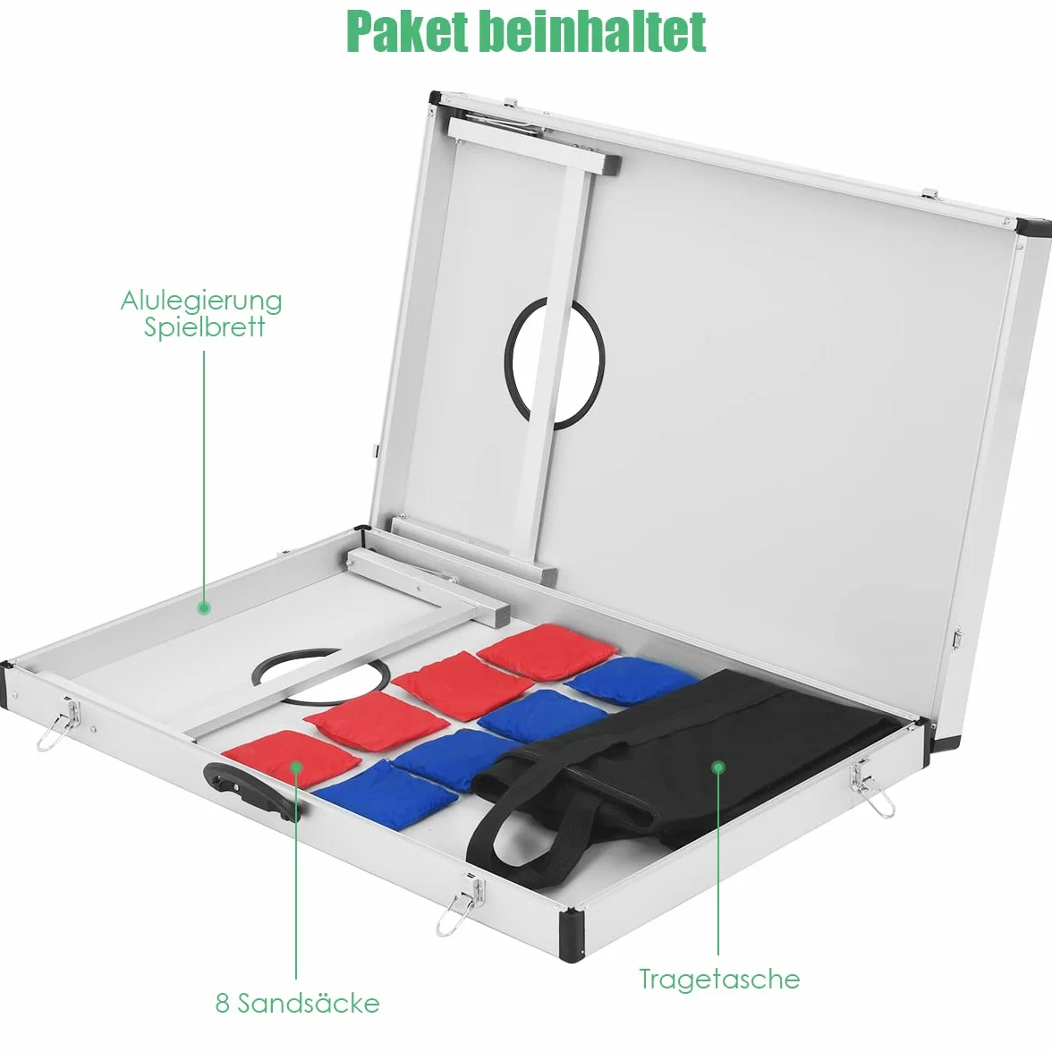 COSTWAY Cornhole Boards, gra zręcznościowa dla dzieci i dorosłych, worek na piasek, deska do zabawy ze składanym wzornictwem i uchwytem, klasyczna gra plażowa do gier wieloosobowych
