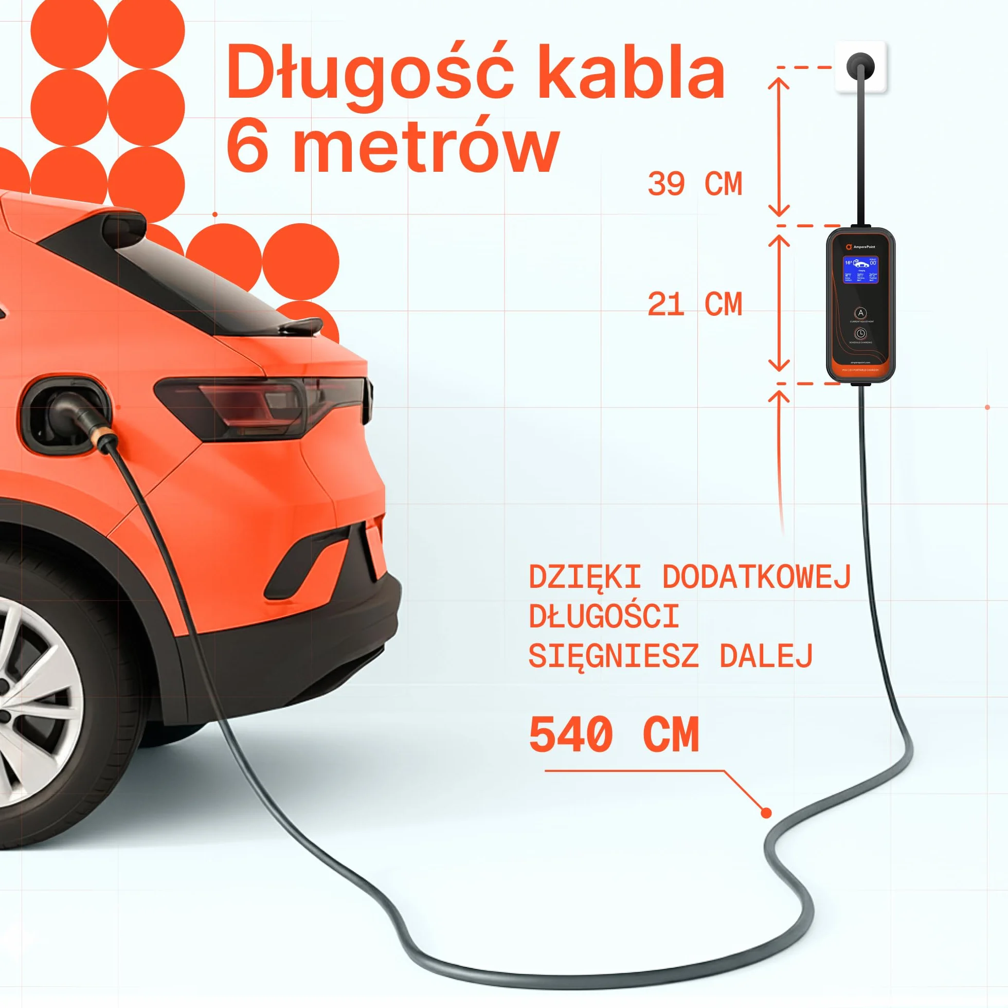 Wallbox, Mobilna Ładowarka do Elektryków 11 kW 16 A typ 2, Stacja Ładująca z regulowaną mocą 8-16 A, kabel do ładowania 6 m, z wtyczką CEE 400 V, Przenośna Ładowarka EV do samochodów