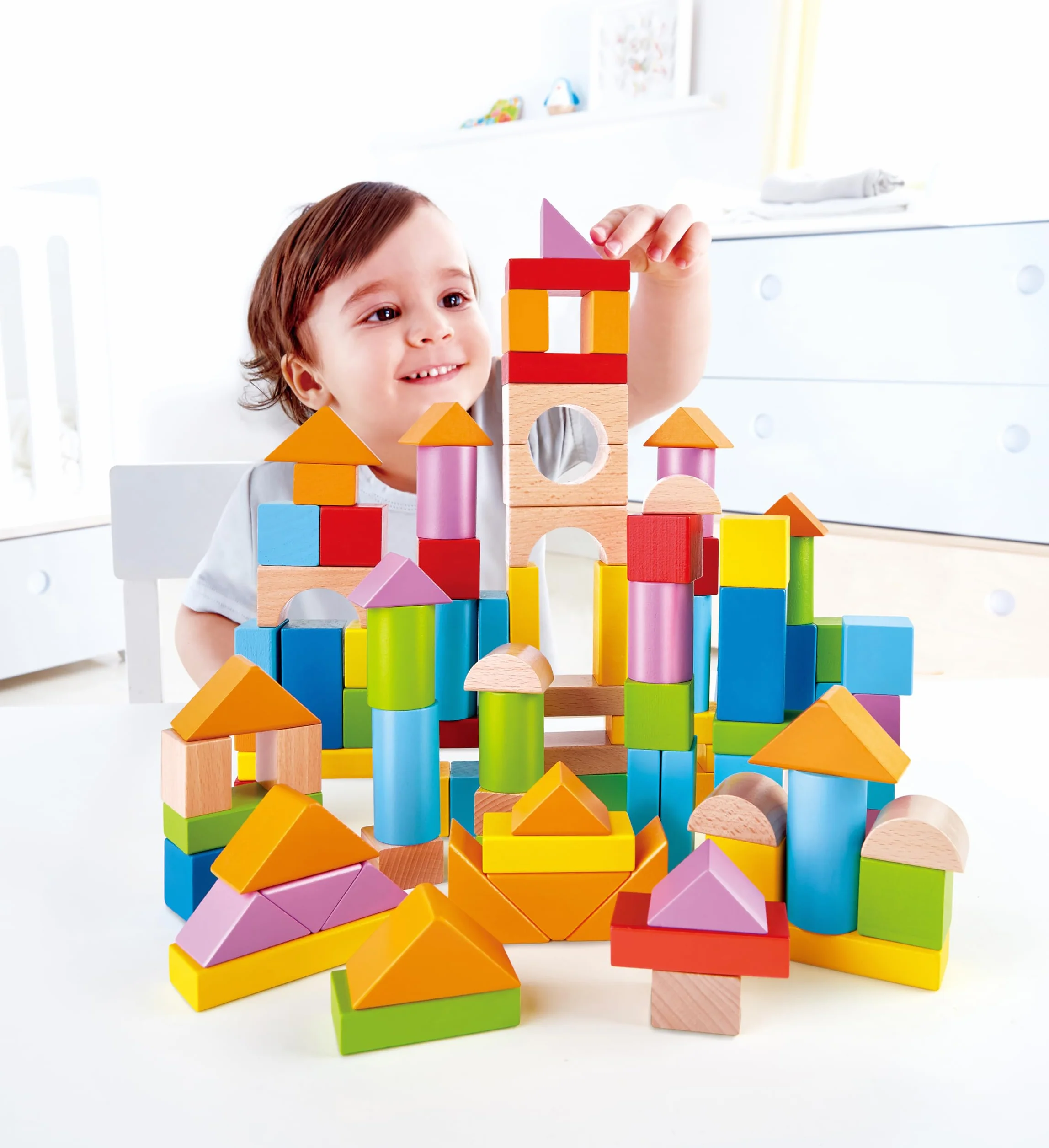 Hape E8247 HAP-E8247 Wonderful Beech Blocks, Multicolor