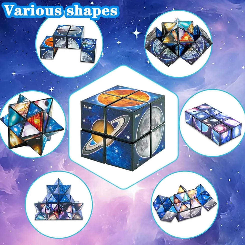 Star Sky Planet Cube 2 w 1 zestaw puzzli 3D, kostka nieskończoności, transformowalna kostka, dekompresja puzzle Cube, prezent dla dzieci, nastolatków, dorosłych