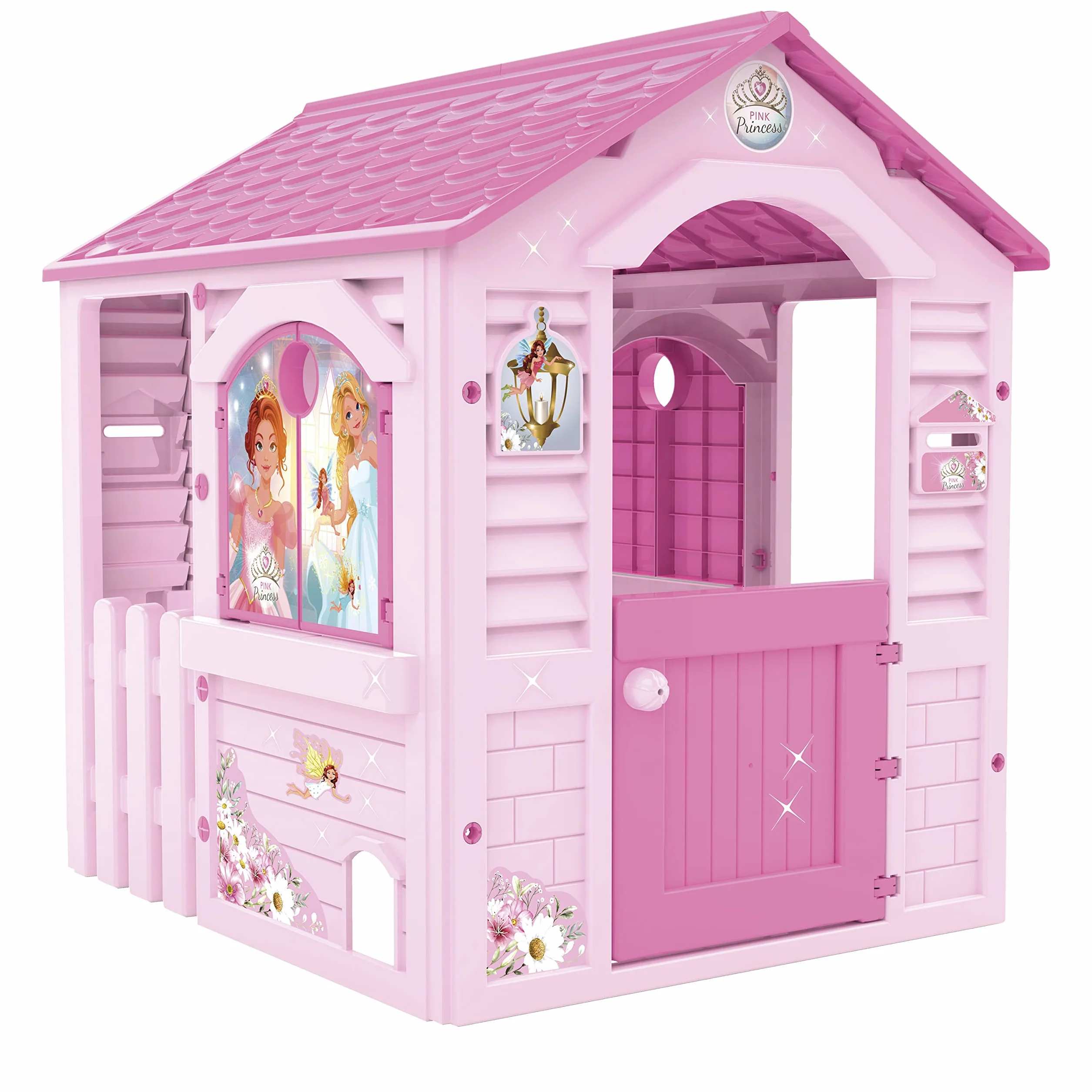Chłopcy domek dziecięcy Pink Princess, nadaje się do wnętrz i na zewnątrz, w zestawie naklejki do dekoracji, wykonane z wytrzymałego i wytrzymałego tworzywa sztucznego, kolor różowy (89613)