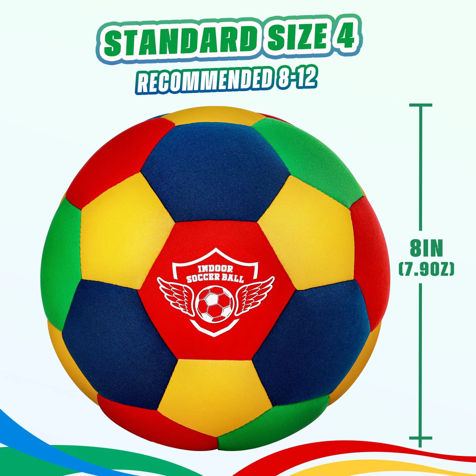 Piłka treningowa do domu, standardowy rozmiar 4, miękka i bezpieczna piłka nożna dla nastolatków w wieku 3-12 lat, drybling, trening