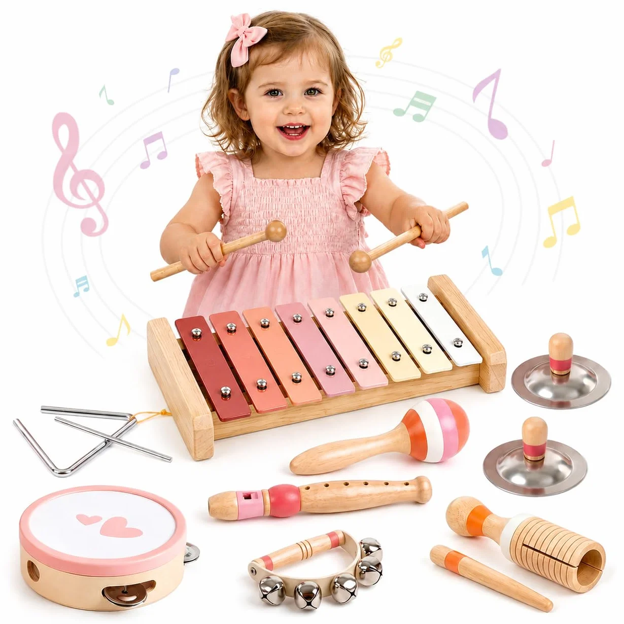 Instrumenty muzyczne dla dzieci zabawka muzyczna ksylofon marakasy dziewczyna zabawki dla dzieci drewniane zabawki dla dzieci dla dziewczynki chłopca prezenty