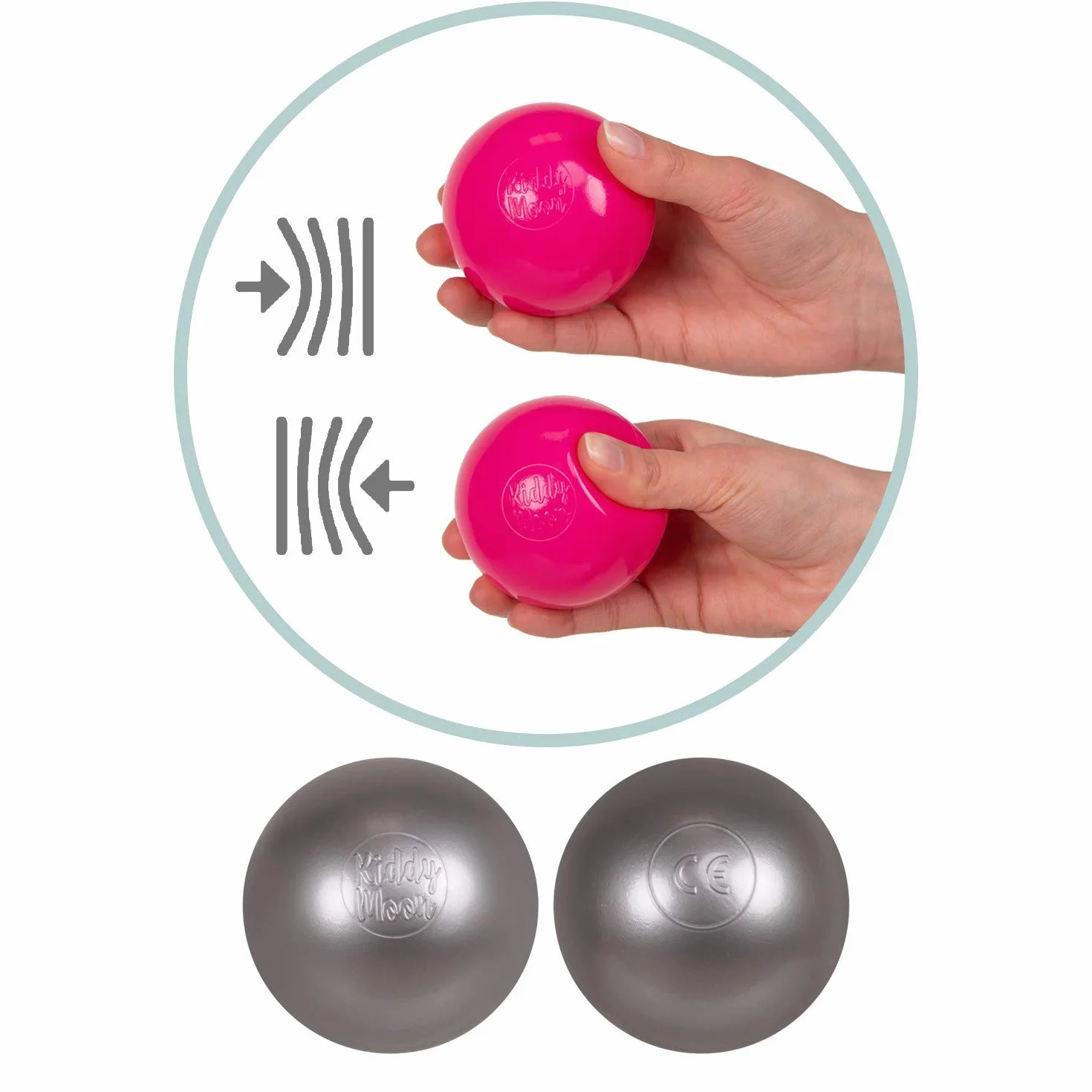 KiddyMoon Plastikowe Piłeczki ∅ 7cm dla Dzieci, Wielokolorowe Zestawy Kulek do Zabawy