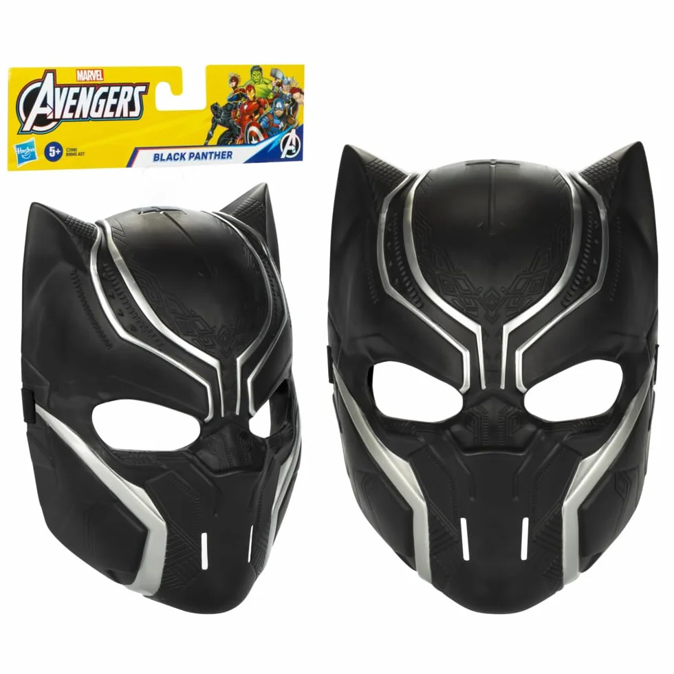 Marvel Avengers: Maska superbohatera Czarnej Pantery, klasyczny wygląd, inspirowana filmem Avengers: Koniec gry, dla dzieci w wieku od 5 lat