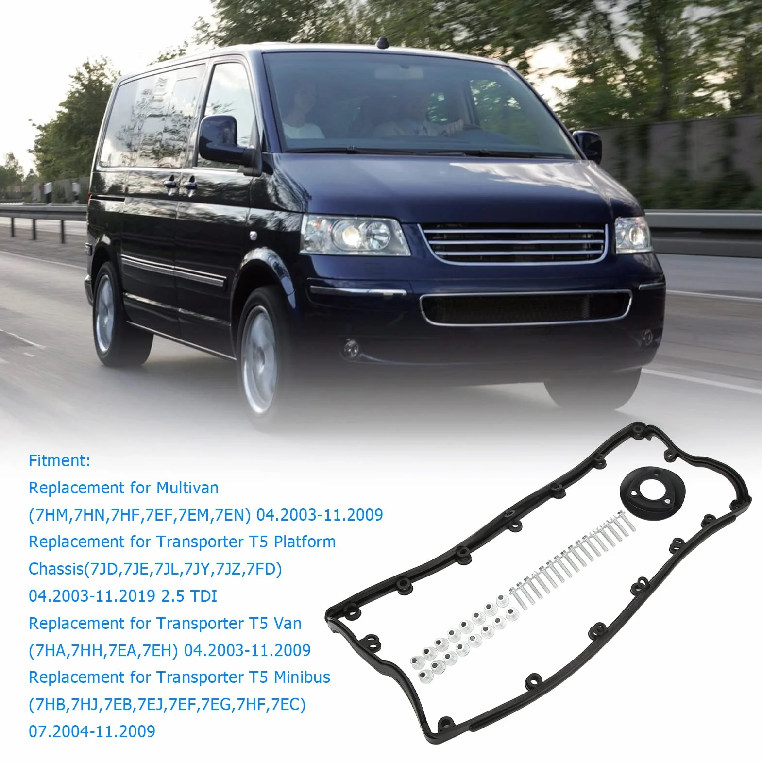 34 szt. Uszczelka Pokrywy Zaworów Zestaw śrub 070103469A Zamiennik dla T5 Uszczelka Pokrywy Zaworów Silnika 070103469A 070115315A Uszczelka Pokrywy Zaworów Uszczelka