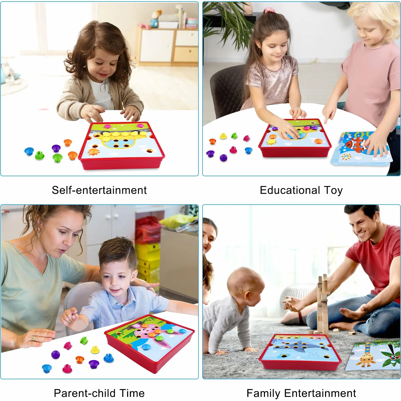 Legpador Mozaika do gry w wtyki, Montessori zabawka wtykowa dla dzieci, prezent dla dzieci