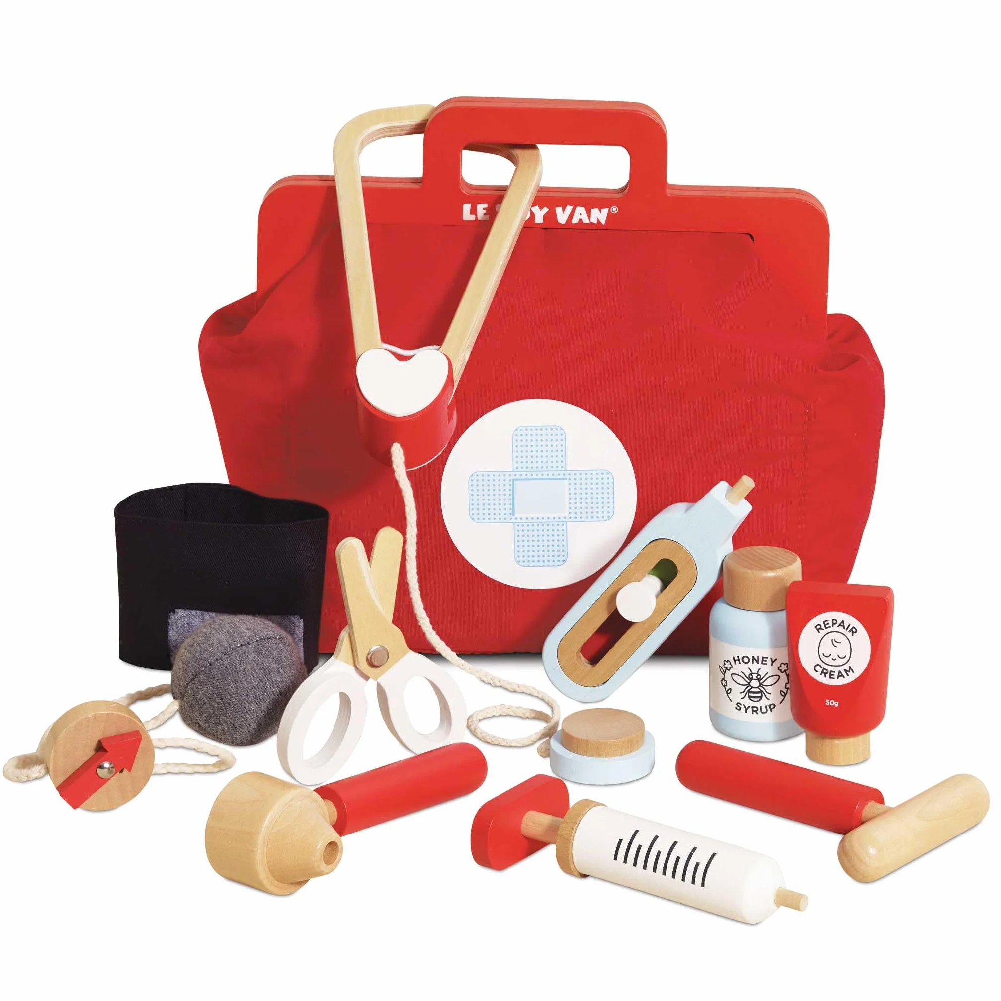 Le Toy Van - Kids Wooden Educational Pretend Play Honeybake Doctor's Medical Play Set Kit, Kids Pretend Play Role Play For Boys And Girls - 3 Year Old +