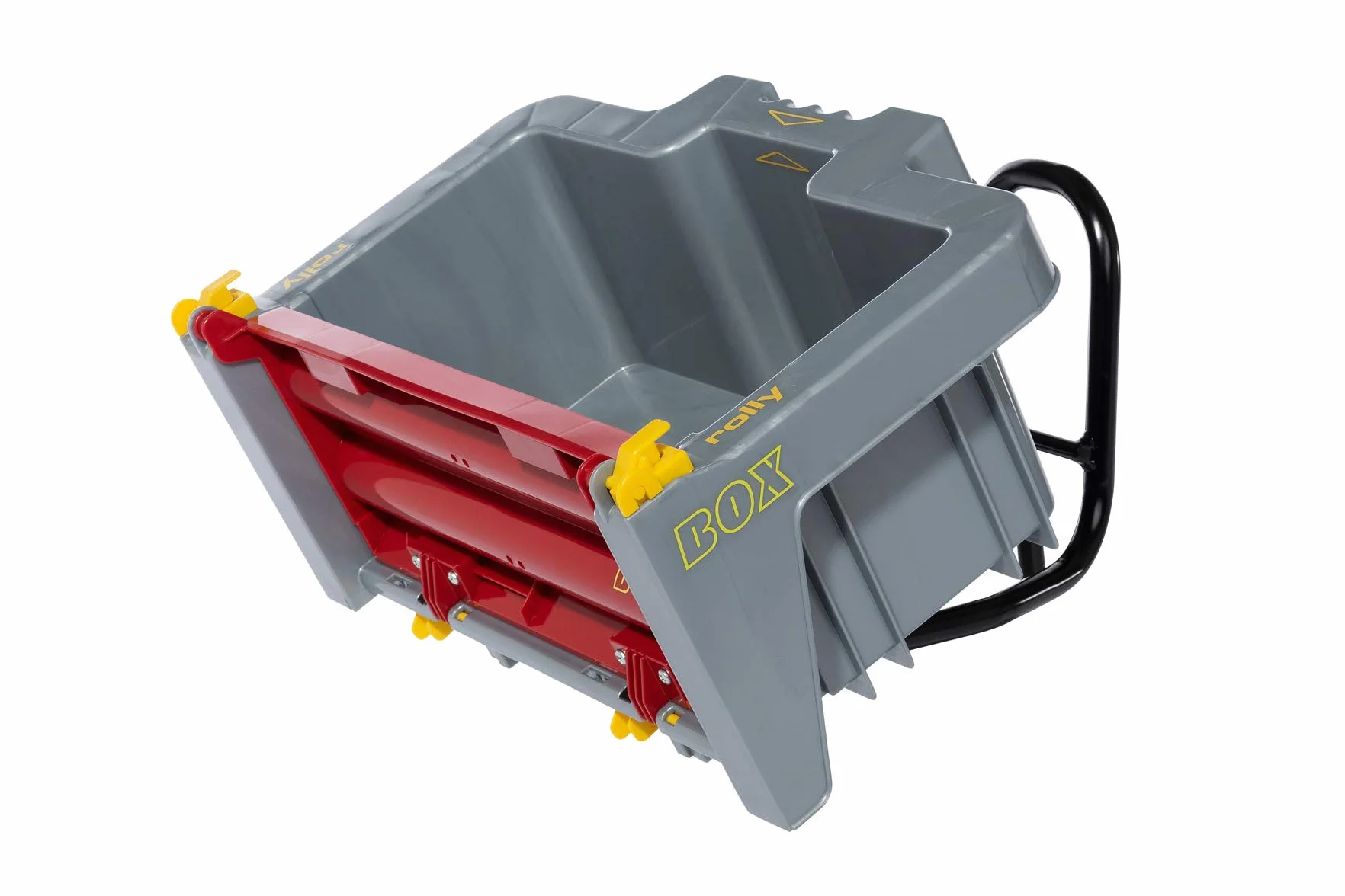 Rolly Toys rollyBox przyczepa do traktorów (funkcja przechylania, kolor szary/czerwony, dla dzieci w wieku 3-10 lat, do traktorków dziecięcych) 408948
