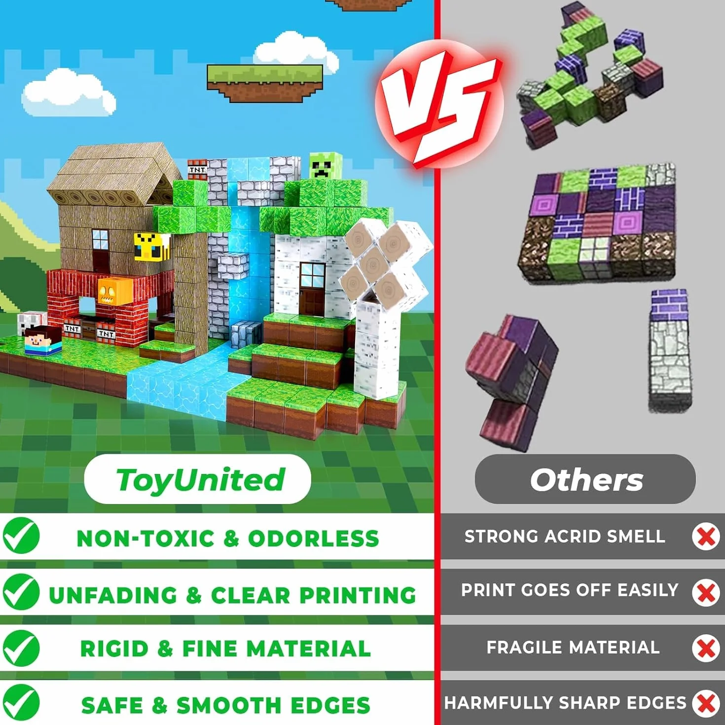 ToyUnited Magnetyczne klocki bloki magnetyczne - Zbuduj swój własny magiczny las ze zwierzętami leśnymi, elfami i przygodami! Kreatywna zabawka od 4 5 6 7 lat dla chłopców i dziewczynek
