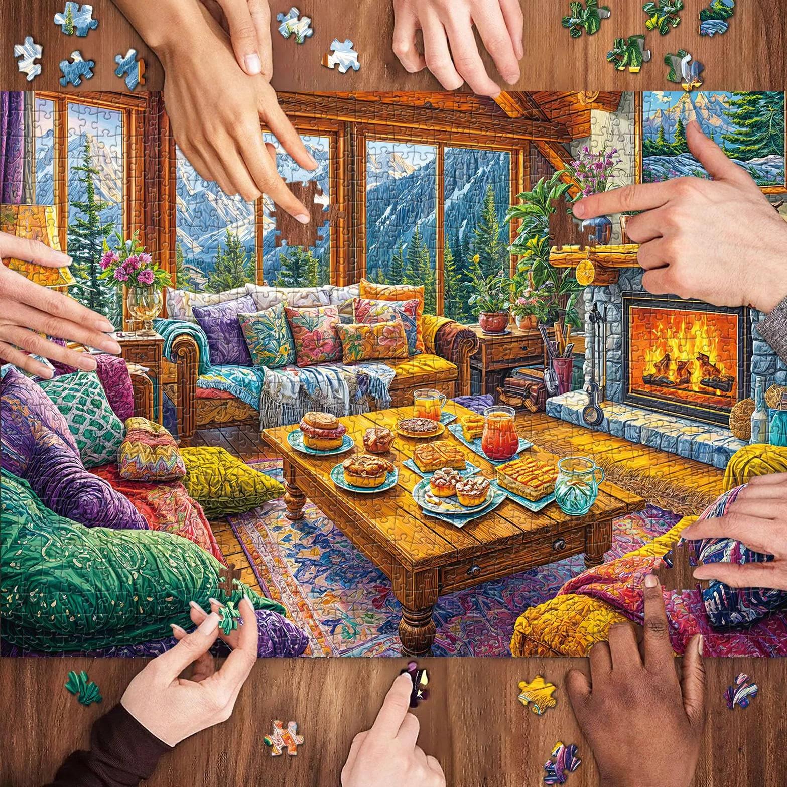 Puzzle 1000 elementów dla dorosłych i dzieci, Niemożliwa Gra, Układanka jako Prezent, Sprytne Zagadki, Kolorowe Układanki, Puzzle z Motywem Ciepłego Domu