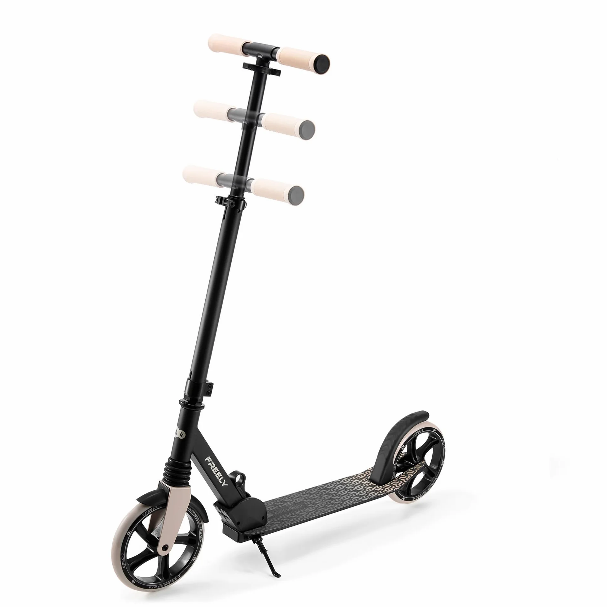 Kinderkraft Freely Scooter hulajnoga dla dzieci od 3 lat, do 100 kg, szybkie składanie, kółka z polipropylenu, kolor beżowy