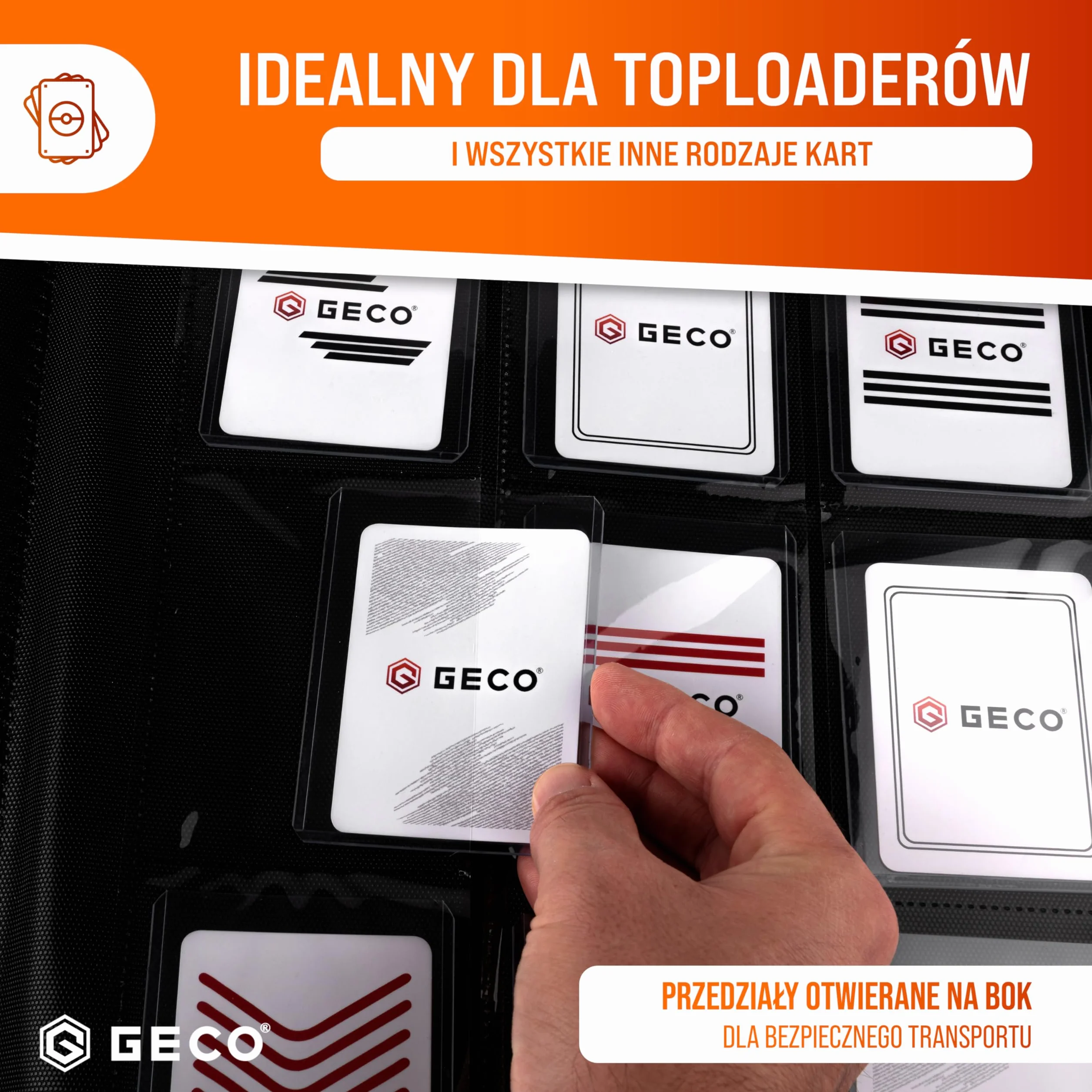 Segregator Toploader - 9-kieszeniowy album Premium Toploader z 252 przegródkami na standardowy Toploader 3''x4'' - Album kart kolekcjonerskich - Folder kart kolekcjonerskich - Czarny
