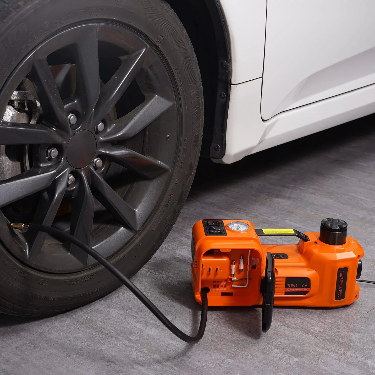 VEVOR Elektryczny podnośnik samochodowy, hydrauliczny podnośnik o udźwigu 5 ton/11023 lbs z wbudowaną pompką i oświetleniem LED, przenośny podnośnik samochodowy do SUV MPV Sedan Truck Wymiana opon Naprawa w garażu
