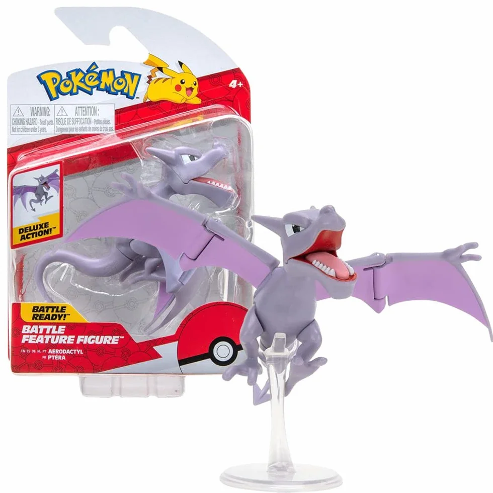 Wybór figurek Battle Feature | Pokemon, ruchoma figurka Deluxe Action, figurka do gry: Aerodactyl