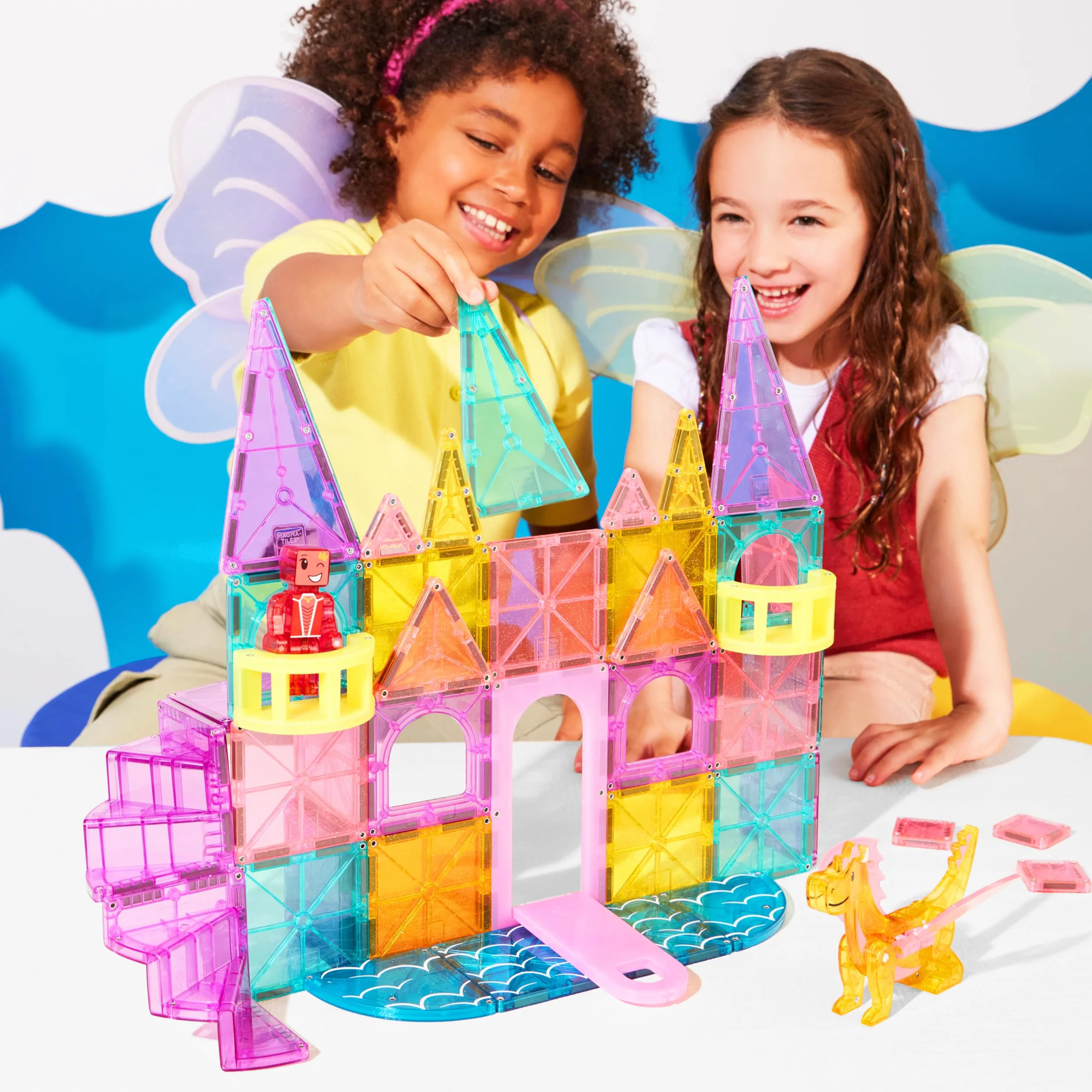 MAGNA-TILES Castle DLX Magnetyczny zestaw konstrukcyjny, 48 sztuk