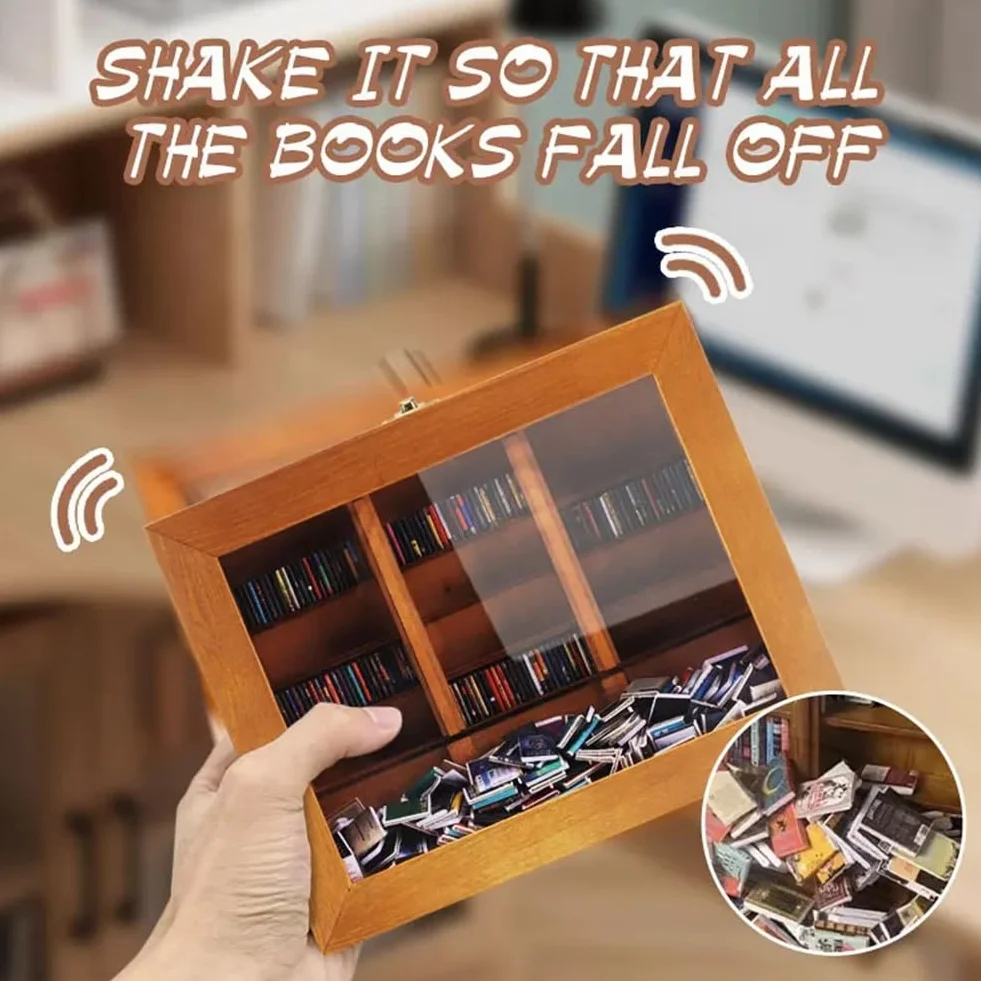 Relief Lęk 200 książek Miniaturowa biblioteka Shake Away Your Anxiety B