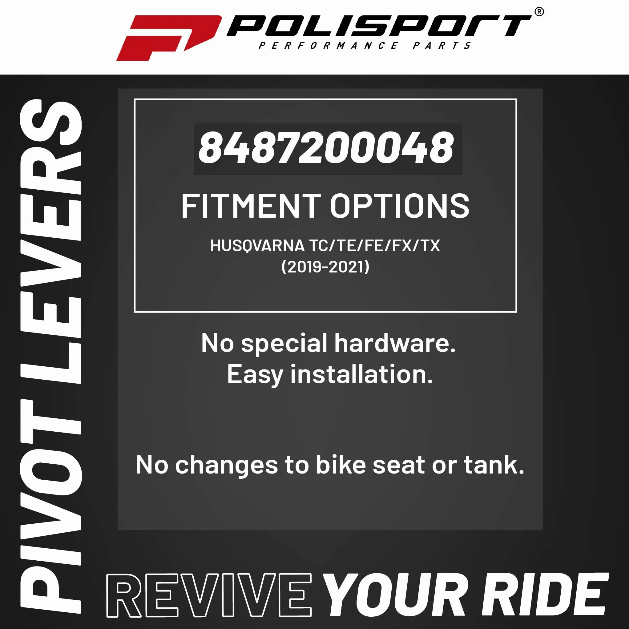 POLISPORT 8487200048 - Zestaw nietłukących uchwytów obrobionych z aluminium z dołączonymi adapterami kompatybilny z motocyklami HUSQVARNA w kolorze czarnym