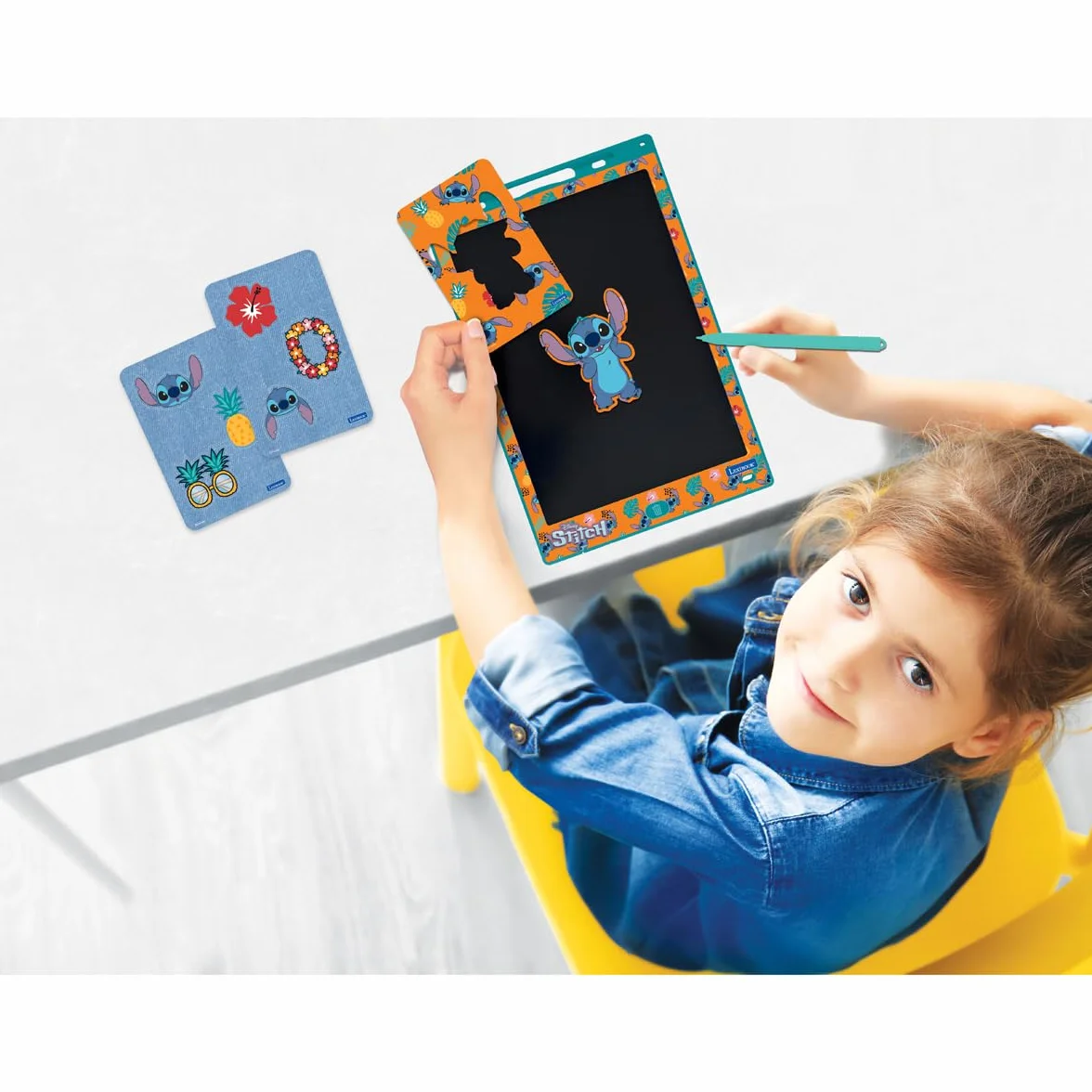 Lexibook CRT10D Disney Stitch, Magiczny Łupek, Artystyczna i Kreatywna Zabawka dla Dziewczynek i Chłopców, Format A4 z Wielokolorowymi Rysunkami, CRT10D, Niebieski, Pomarańczowy, Jeden Rozmiar