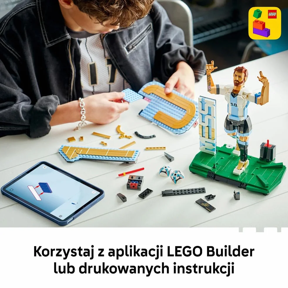 LEGO Editions Lionel Messi — piłkarska legenda, zestaw konstrukcyjny dla dzieci i nastolatków, dekoracja i sportowy prezent dla chłopców i dziewcząt od 12 lat, model dla fanów piłki nożnej 43015