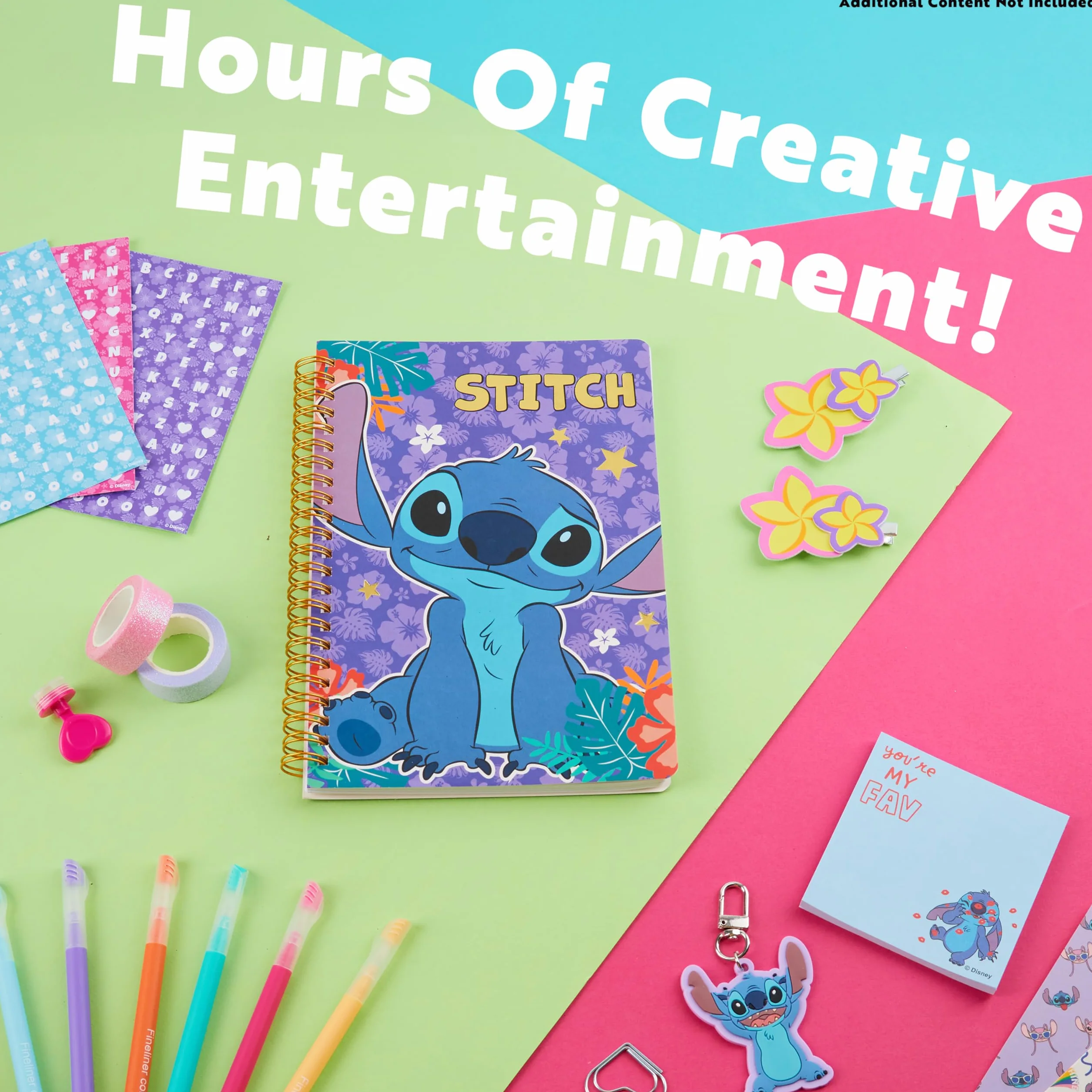 Disney Stitch DIY dziennik zestaw dla dzieci nastolatków A5 pamiętnik artykuły plastyczne naklejki karteczki samoprzylepne brelok kolorowe długopisy sztuka i rzemiosło ścieg prezenty