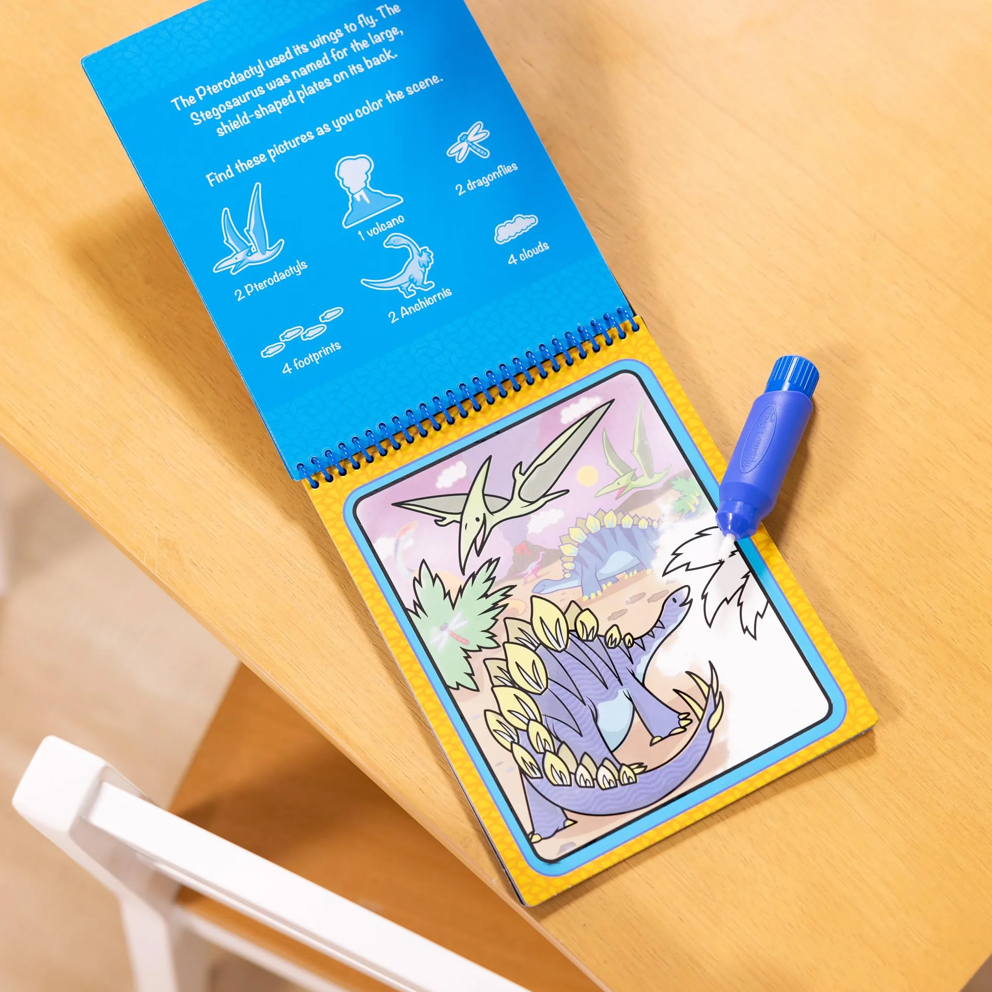 Melissa & Doug - Water Wow! dinozaur| kolorowanka wodna | Książka aktywności Dla dzieci| Tablice do kolorowania wielokrotnego użytku | zabawka podróżna | 3+ | prezent dla chłopca lub dziewczynki