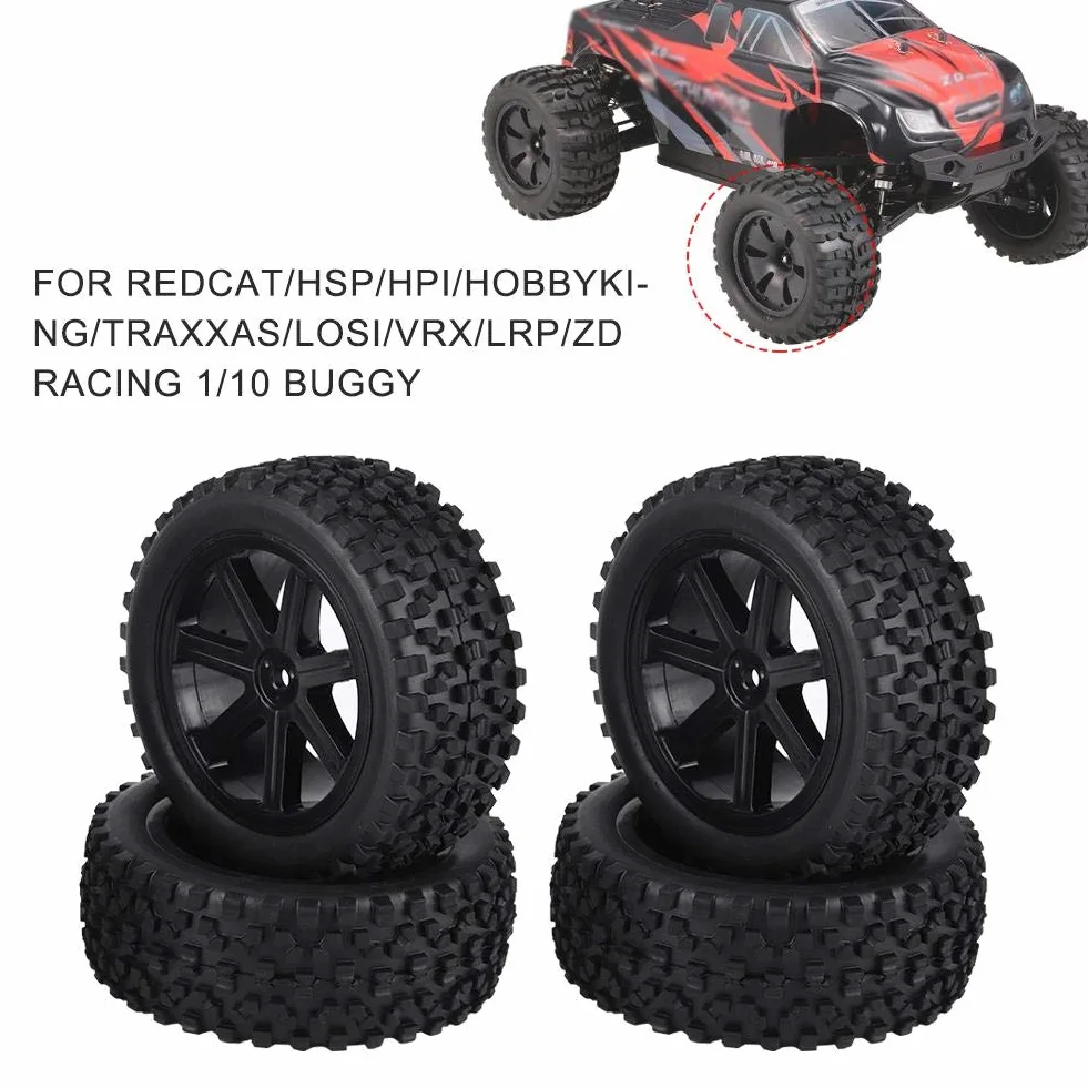 VGEBY1 4szt. gumowe opony, opony do kół 1/10 RC Racing Crawler Car na oponach do samochodów wyścigowych (czarne)