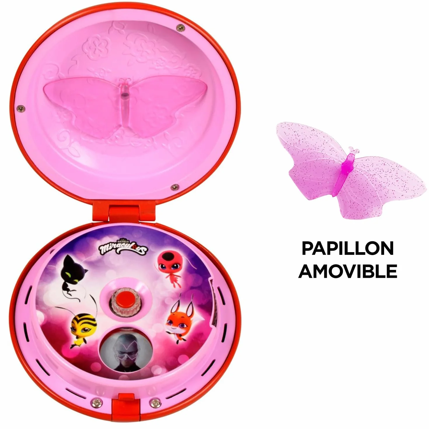 Bandai - Cudowna Biedronka - Magiczny Telefon Biedronki - Akcesorium do przebrania się za Biedronkę/Akcesorium do zabawy w role - Zabawka dźwiękowa i świetlna - Mówi po francusku - P50629