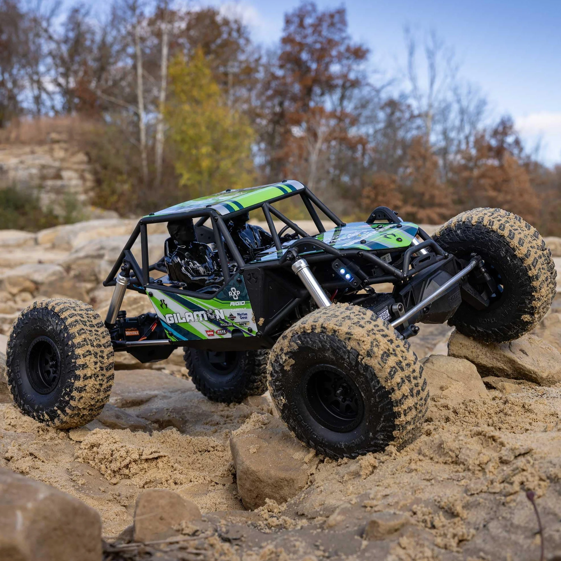 Axial 1:8 AXP8 Gilamon 2.2 4x4 Ready to Run Trail Buggy Rock Crawler, silnik szczotkowy, ASD, bez akumulatora i ładowarki, zielony