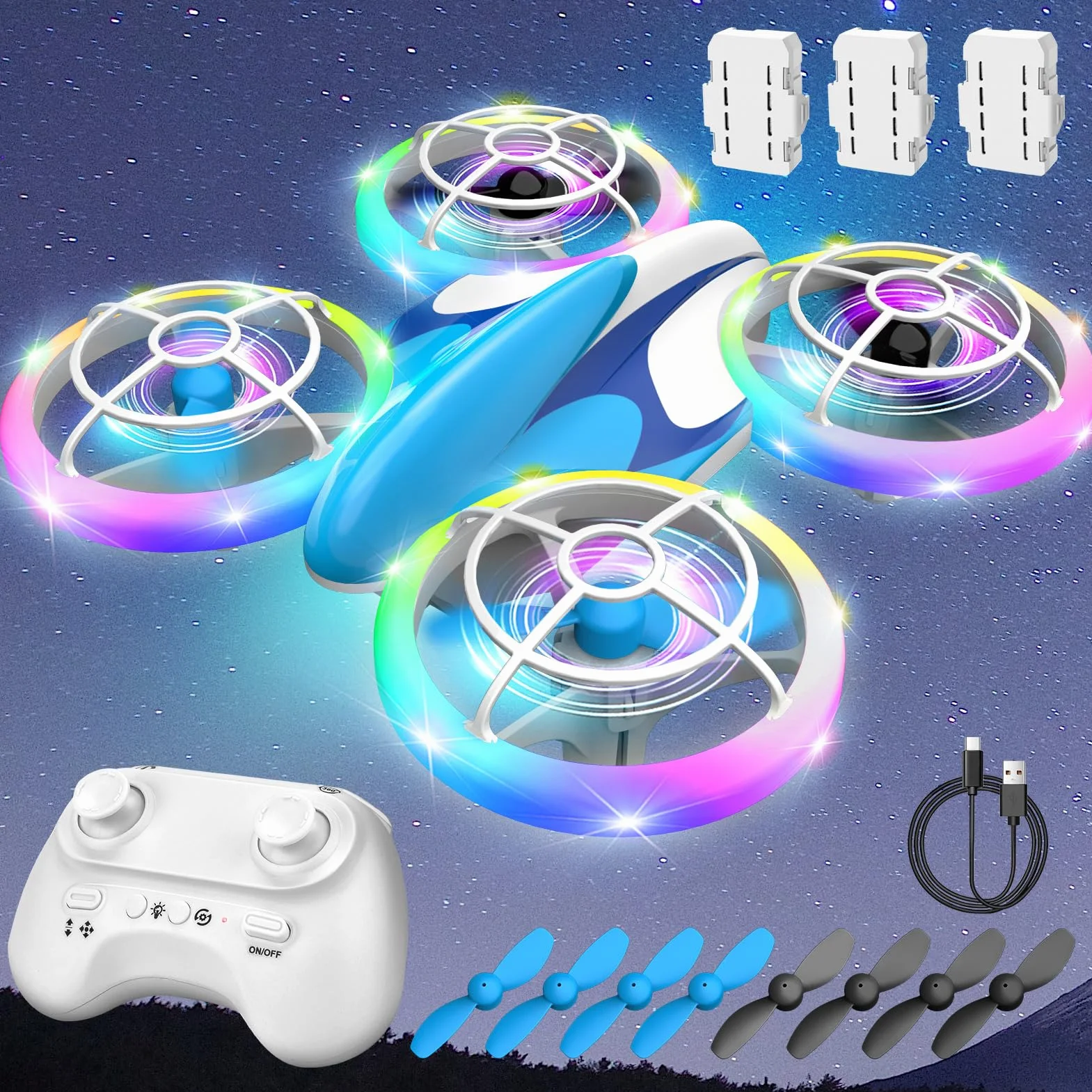 Nigecue Mini Dron dla Dzieci Zabawka od 6, 7, 8, 9, 10+ lat Chłopcy, RC Samolot Zabawka Dron dla Dzieci i Początkujących ze Światłami LED Wewnątrz & Na Zewnątrz Prezent dla Chłopców i Dziewczynek