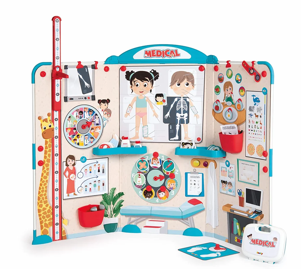Smoby - praktyka lekarska – składana praktyka dla dzieci, zabawka w przedszkolu, wymiary: 135 x 41 x 120 cm, składana gabinetka dziecięca, dla dzieci od 3 lat