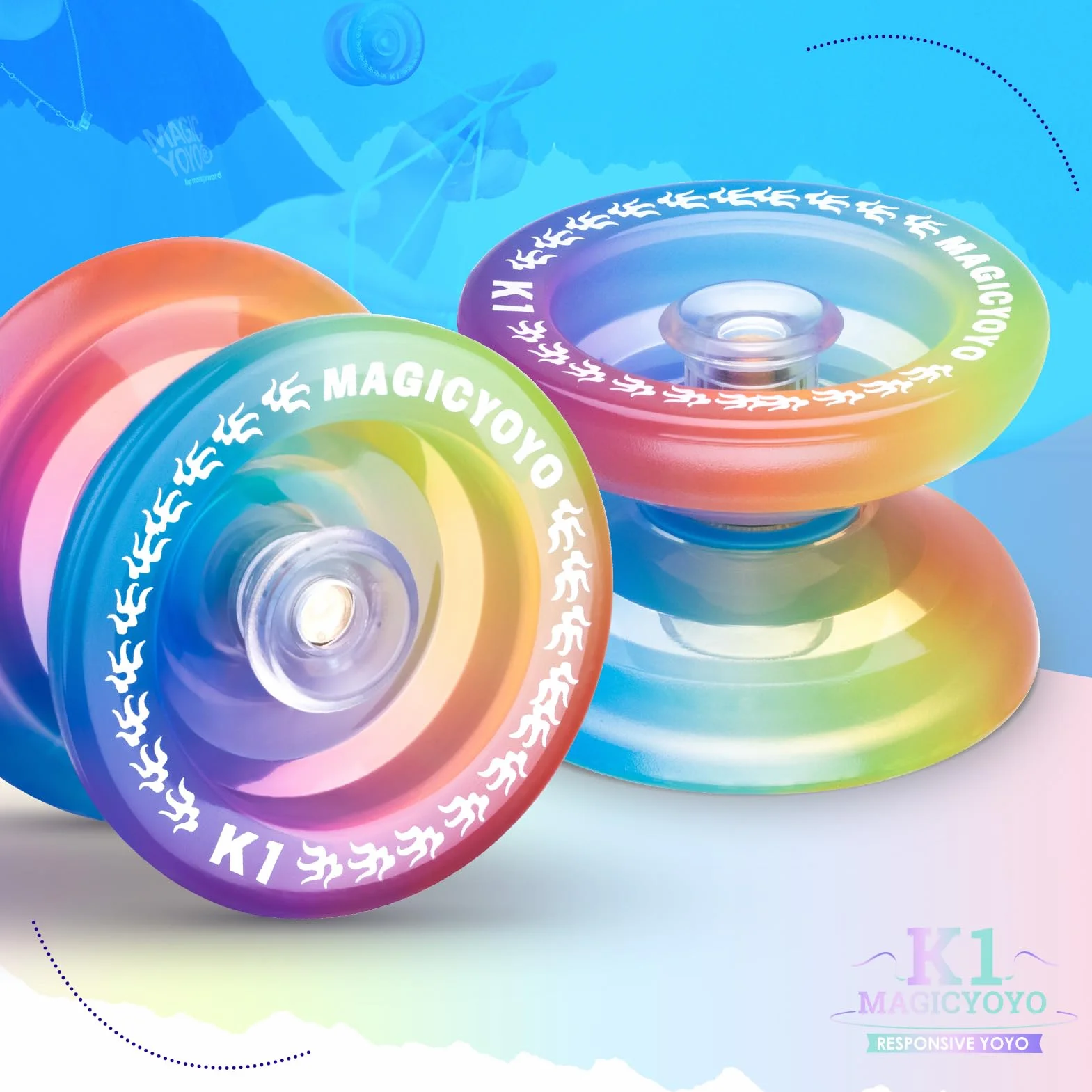 MAGICYOYO JoJo K1-Plus, Responsive Yoyo dla dzieci, profesjonalny wyczyn Jo Jo Jo dla początkujących, profesjonalny trick Yoyo z torbą do przechowywania, 12 strun JoJo i rękawicą Yo-Yo