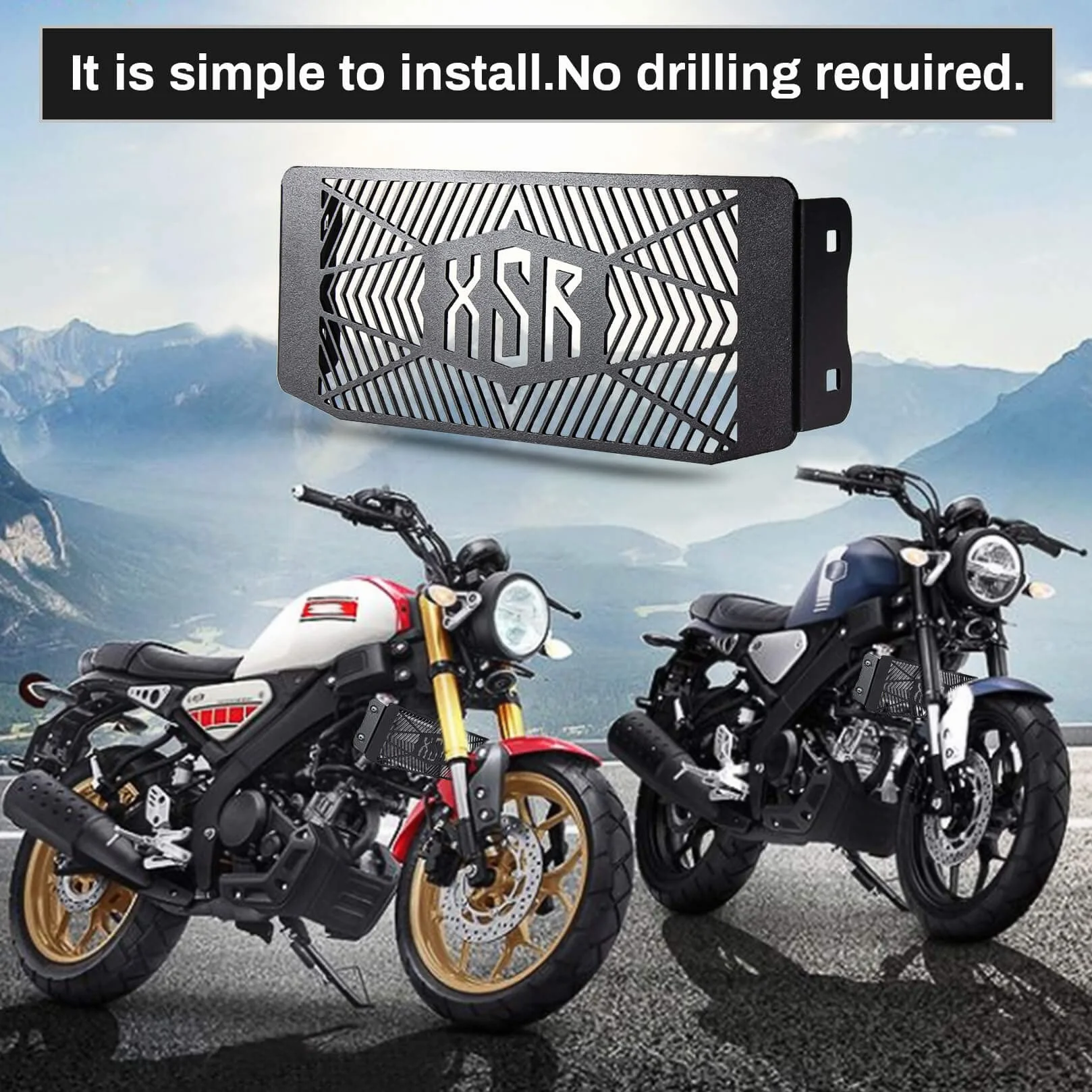 Osłona chłodnicy do motocykli Yamaha XSR-125 / XSR-155 2019 2020 2021 2022 2023, PSLER kratka ochronna do grilla