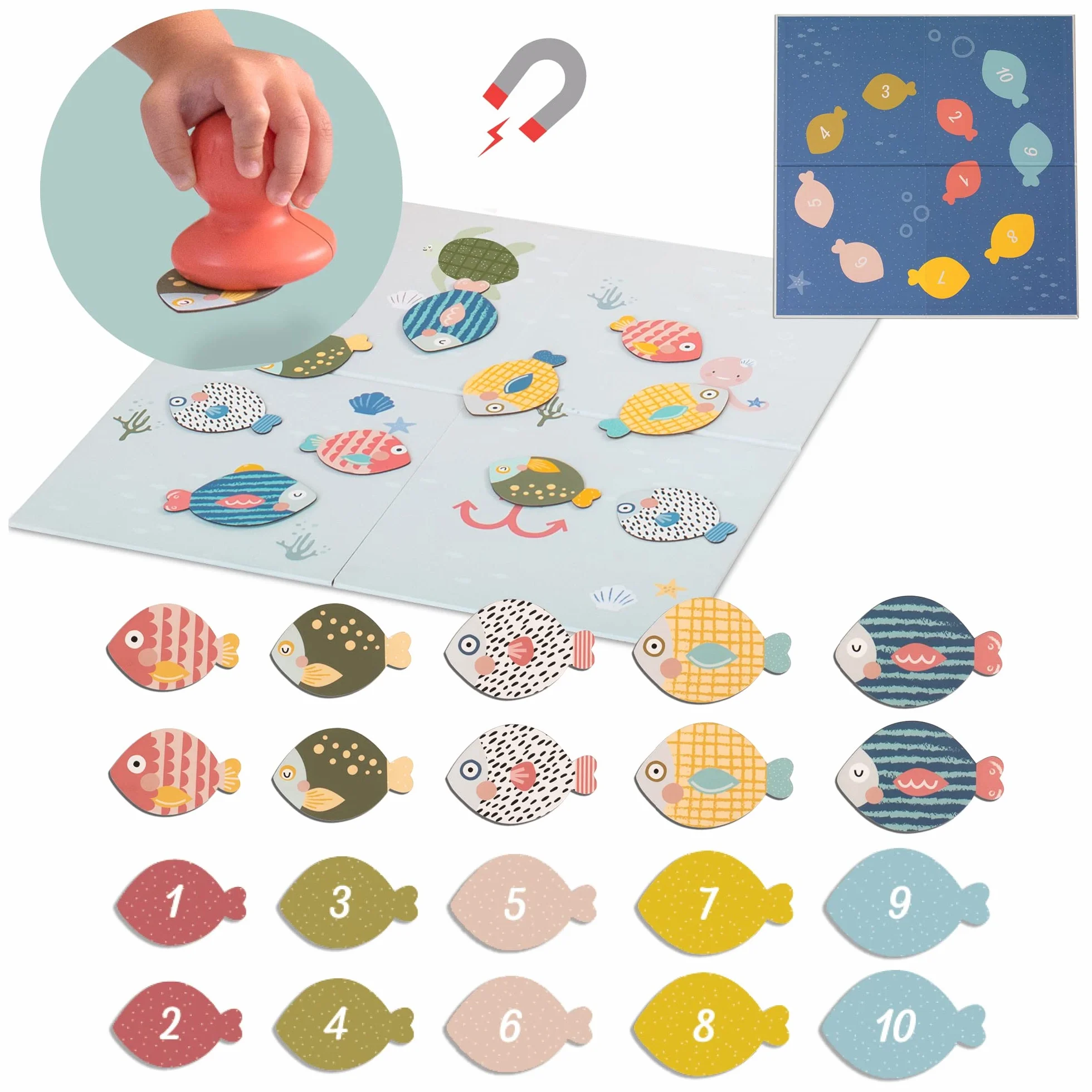 Taf Toys My First Magnetic Fishing Game. Double-Sided Fish Board Game. 6 in 1 Educational Toy for Toddlers. Catch, Count, Sort Fun. Gift Suitable for Boys & Girls 1 Year Old +