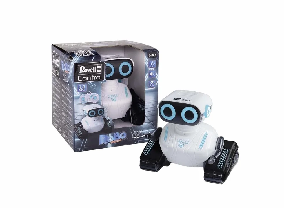 Revell Control 24702 RC Robot Rob-E I Programowalne funkcje I Światła LED i dźwięki I z precyzyjną kontrolą podczerwieni I 37 cm długości