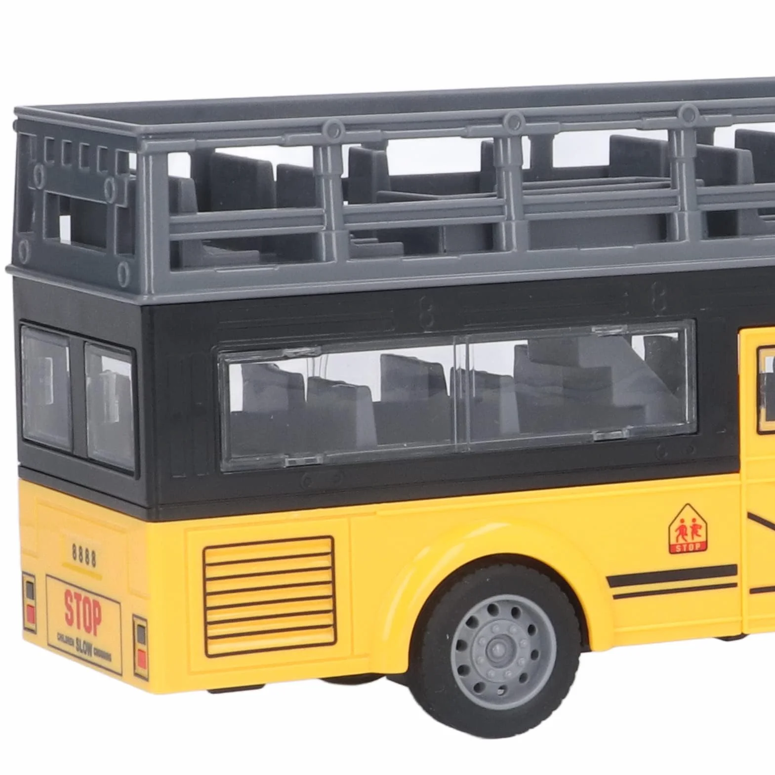 Zdalnie Sterowany Autobus Piętrowy, Drobne Szczegóły 4-kanałowy Autobus RC Bezpieczne Otwieranie Drzwi do Zabawek (QH204 7 Autobus szkolny)