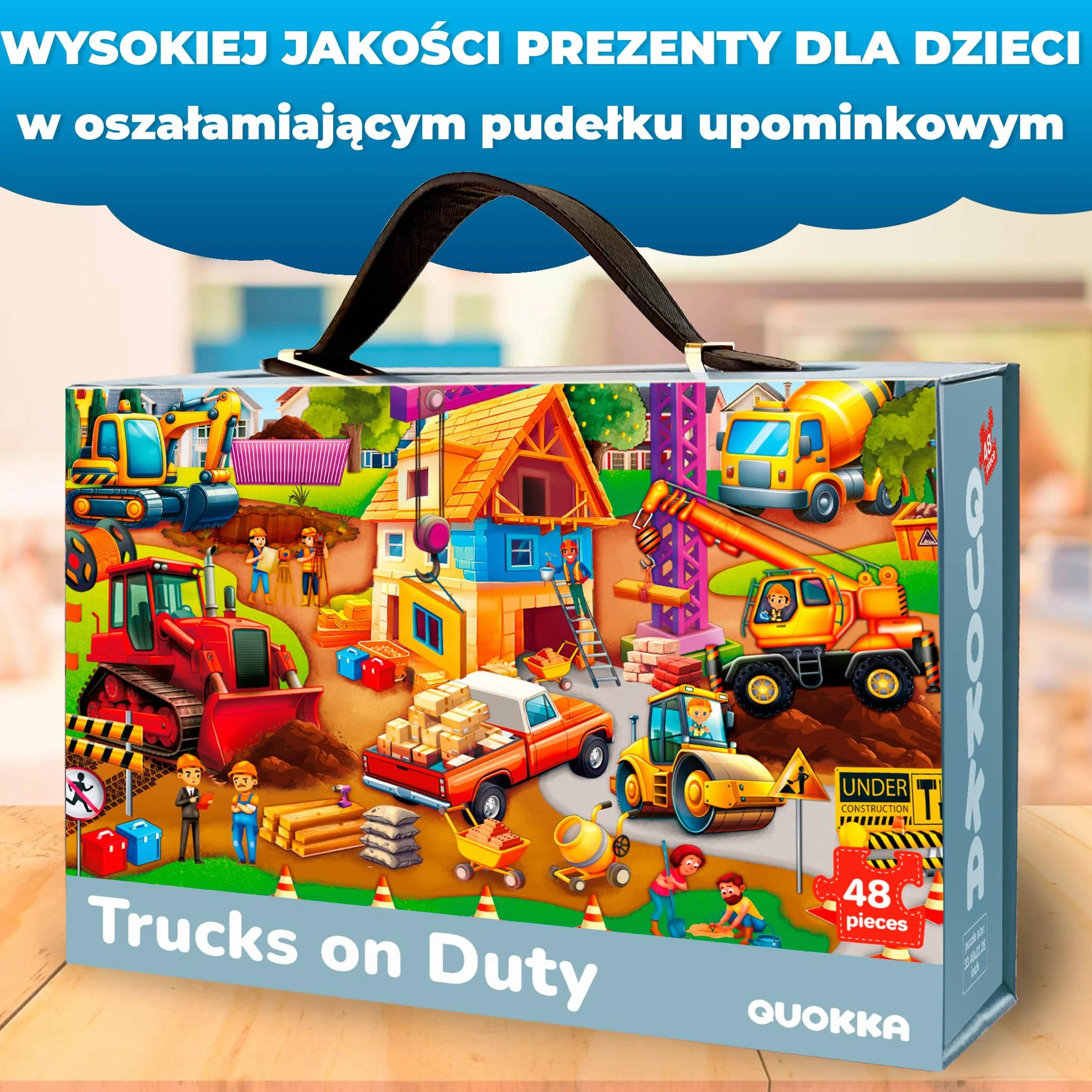 QUOKKA Gigantyczna Układanka Podłogowa Dla Dzieci W Wieku 3, 4, 5 Lat I Starszych Gigantyczne - 48 Puzzle Dla Dzieci W Wieku 5, 6 Lat - XXL O Wymiarach 60x90 Cm Z Elementami Do Nauki Budowania