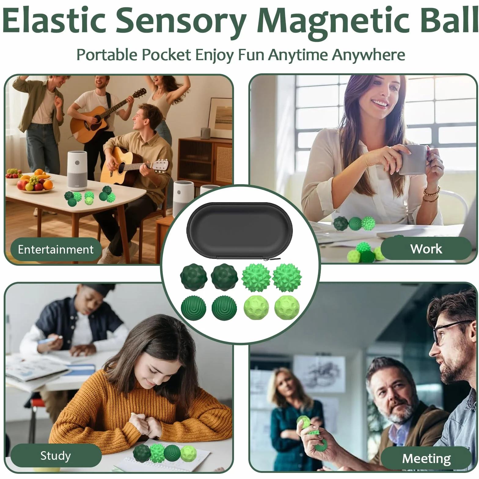 8 magnetycznych zabawek antystresowych, dla dzieci i dorosłych, magnetyczne piłki sensoryczne jako zabawki sensoryczne, piłki antystresowe z silikonowym etui, idealne przeciwko stresowi i