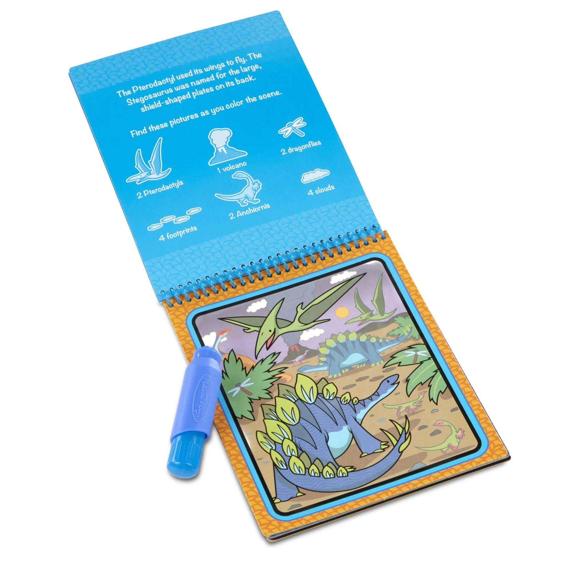 Melissa & Doug - Water Wow! dinozaur| kolorowanka wodna | Książka aktywności Dla dzieci| Tablice do kolorowania wielokrotnego użytku | zabawka podróżna | 3+ | prezent dla chłopca lub dziewczynki