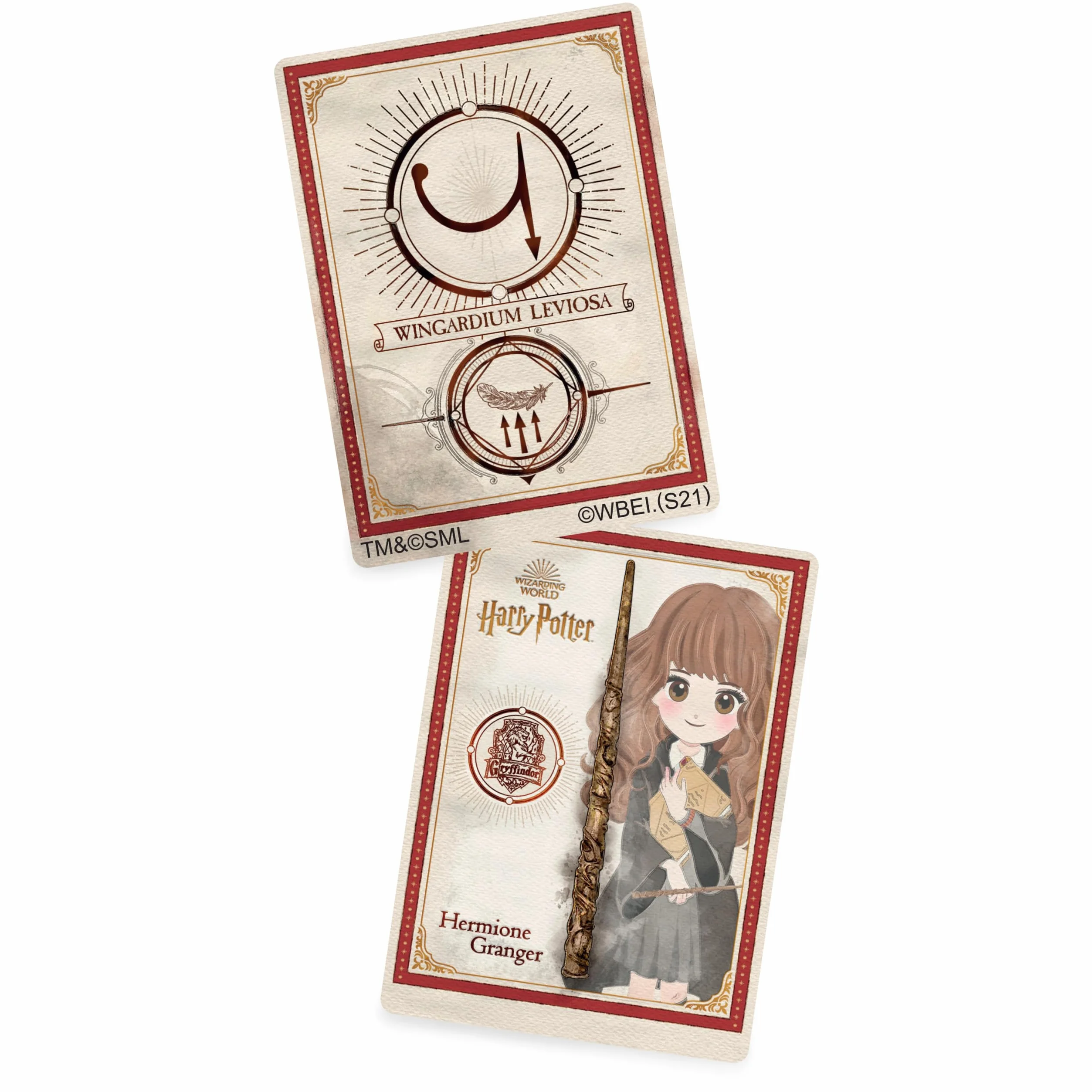 Wizarding World Harry Potter 30 cm czarująca magiczna różdżka Hermiona Granger z kolekcjonerską kartą zaklęć, zabawki dla dzieci od 6 lat