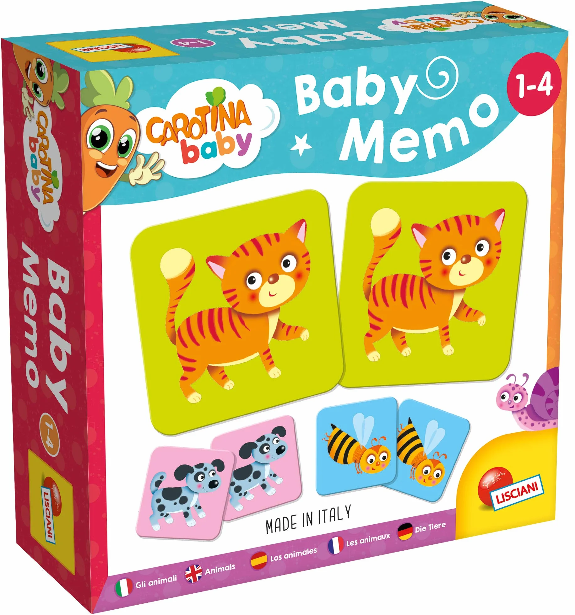 Liscianigiochi Memo Carotina Baby Gra Karciana, Wielokolorowy, Od 3 lat
