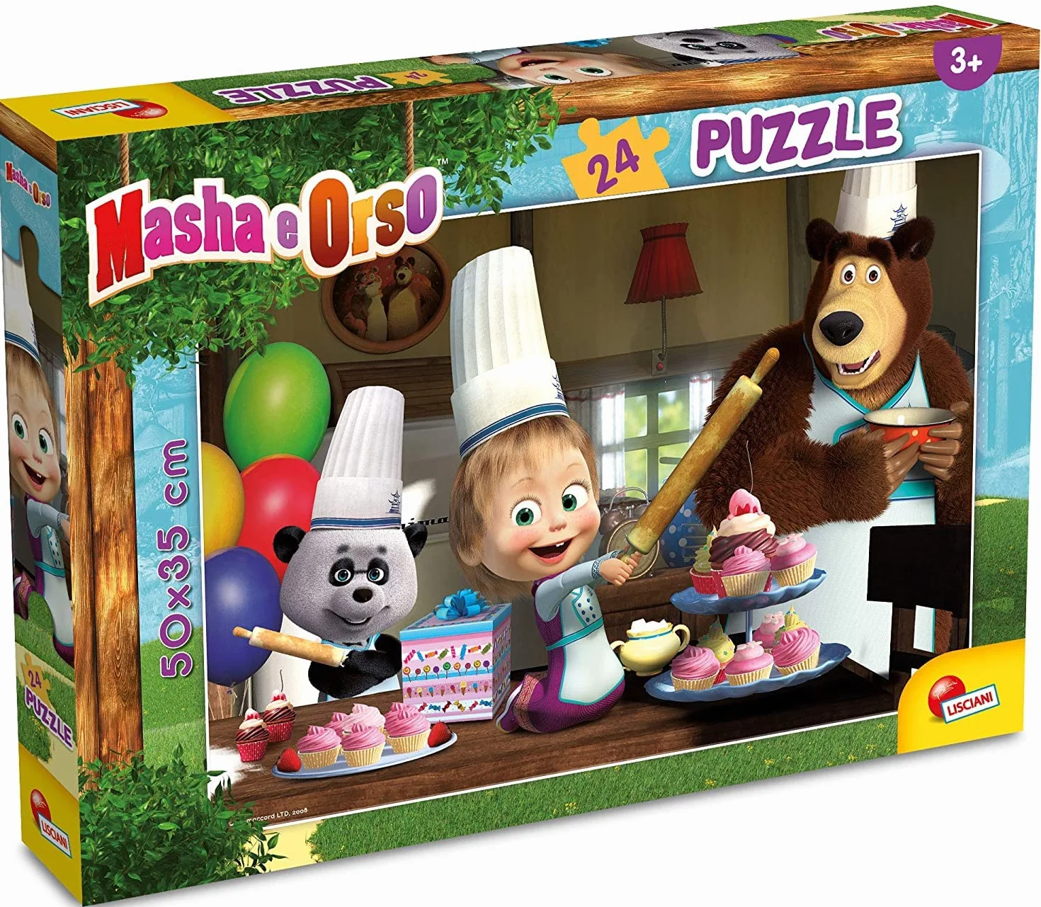 Lisciani - Puzzle 35x50 cm de Masha y el Oso de 24 piezas -Puzle para niños a partir de 3 años (86061)