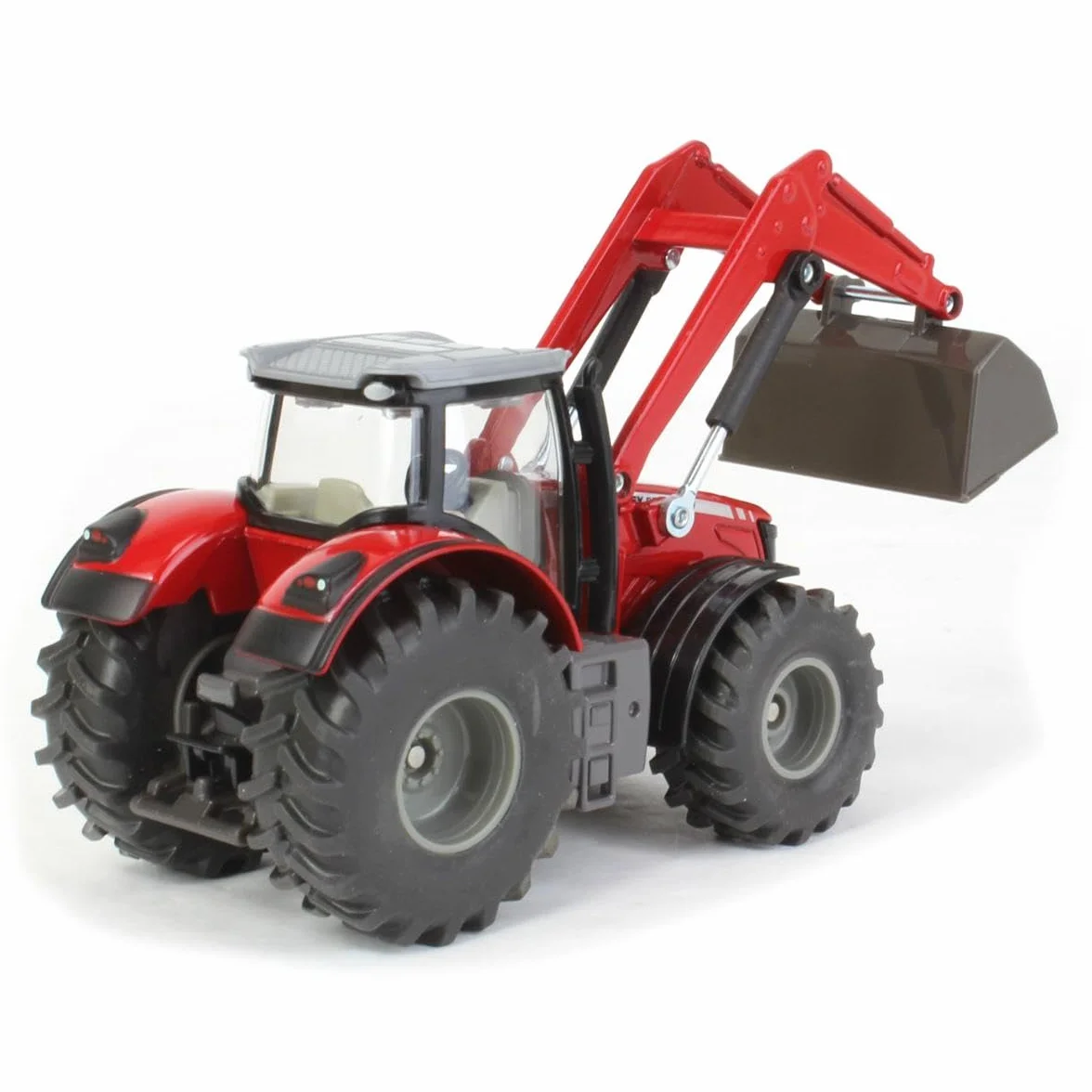 Siku 1985, Massey Ferguson 8690 Traktor z ładowaczem czołowym, 1:50, Metal,Tworzywo sztuczne, Czerwony, Wiele funkcji
