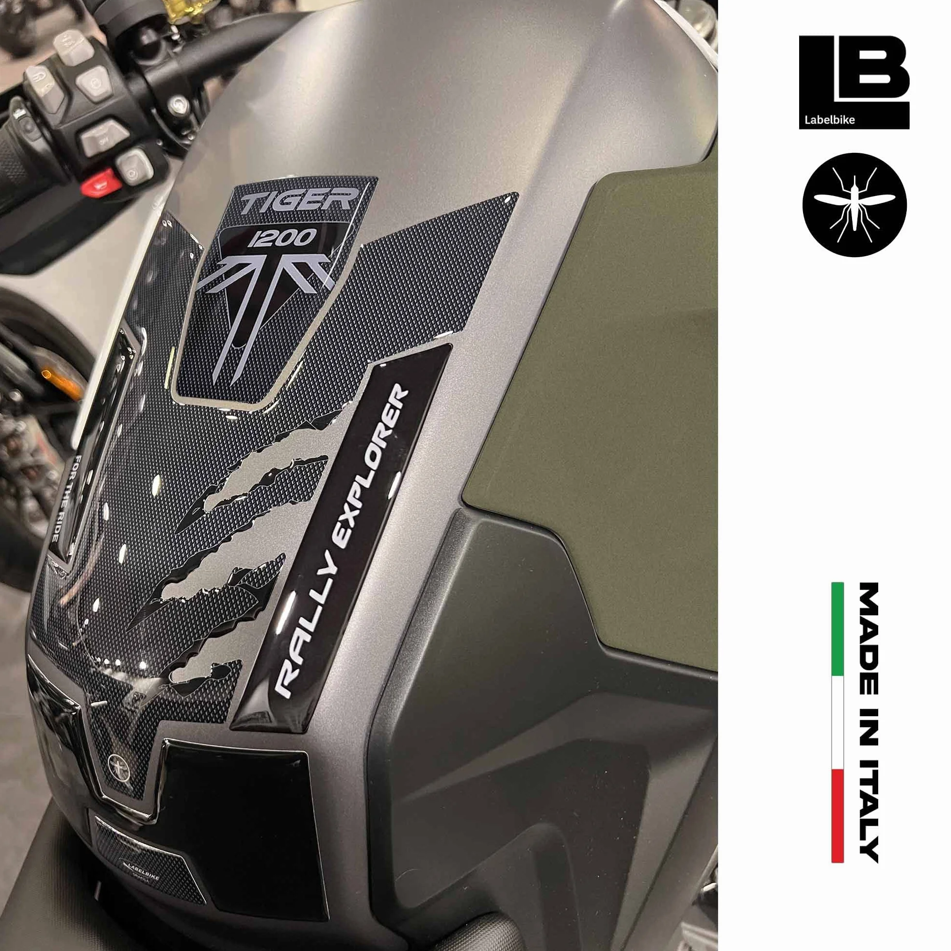 labelbike - Zestaw naklejek 3D do Ochrony Zbiornika Motocykla kompatybilny z Triumph Tiger 1200 Rally Explorer 2022-2023
