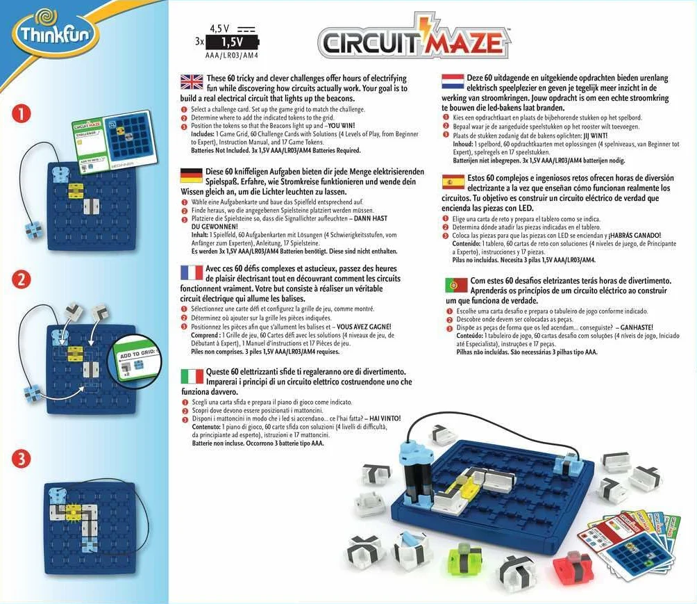 Think Fun- Circuit Maze gra zręcznościowa (Ravensburger 76341), różne kolory/model