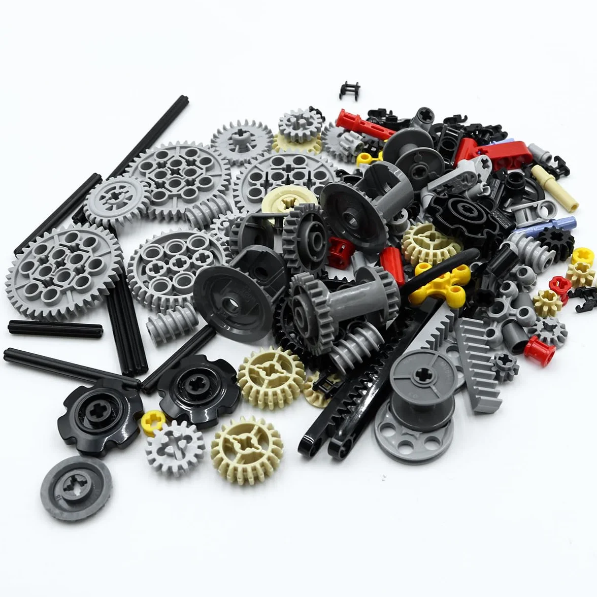 Części zamienne Technic, 116 szt. Złącza ogniw łańcucha zębatego Technic Zestawy klocków, części zamienne Mechaniczny sworzeń osi koła zębatego Opakowanie mieszane