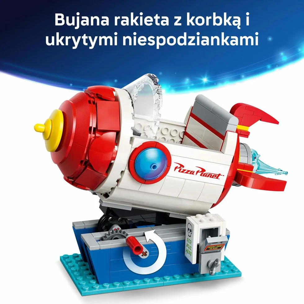 LEGO ǀ Disney i Pixar Kosmita z bujaną rakietą Pizza Planet, zabawka dla dzieci od 9 lat, ruchoma figurka kosmity, ozdoba do pokoju dziecięcego, pomysł na prezent dla chłopca i dziewczynki 43307