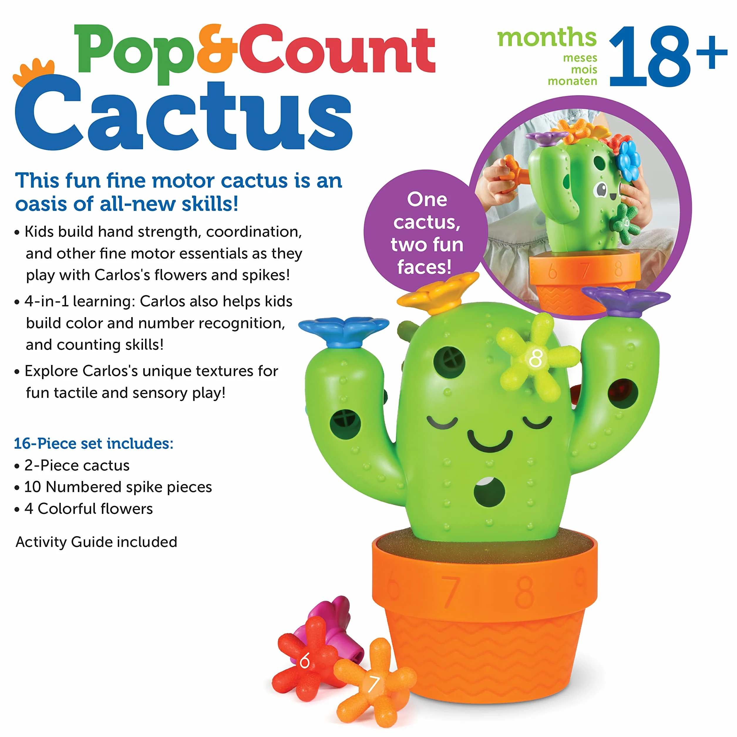 Learning Resources Carlos the Pop & Hrabia Kaktus Zabawki 16-Kawalek Zestaw do Zabawy