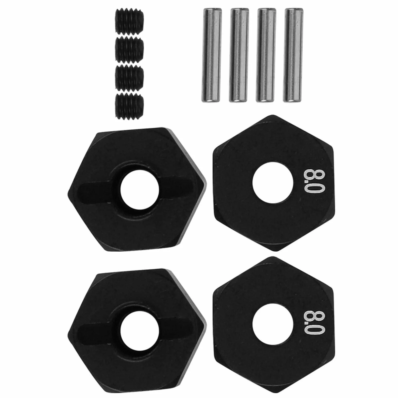 Tbest Wheel Hex Hub, Aluminiowa piasta koła Hex Hub Adapter Część ulepszona Kompatybilna z SCX10 90046 90047 RR10 RC Crawler (8,0 mm)