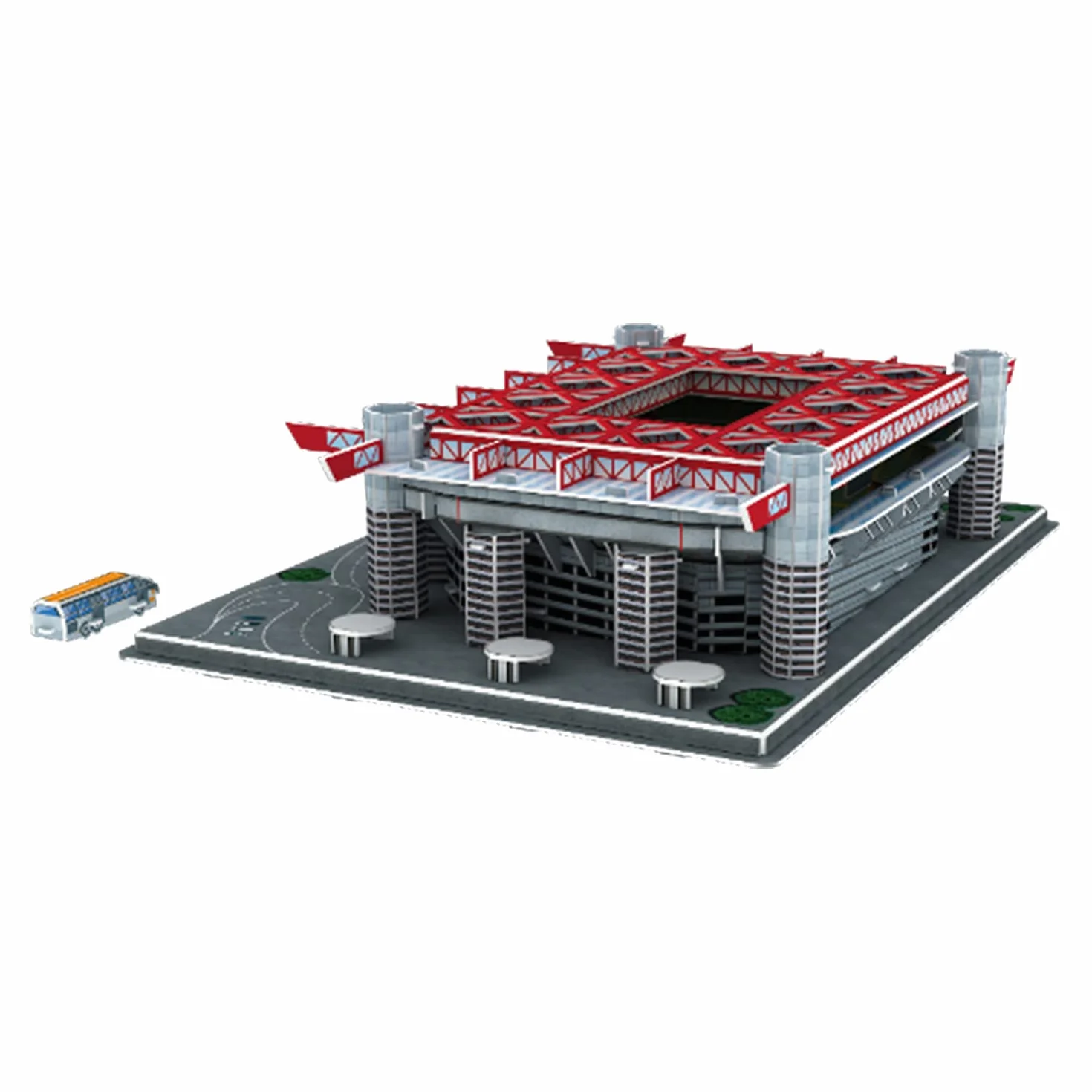 Georgie Porgy Stadion piłkarski, puzzle 3D typu „zrób to sam”, zabawka konstrukcyjna (San Siro Staduim 113 sztuk)